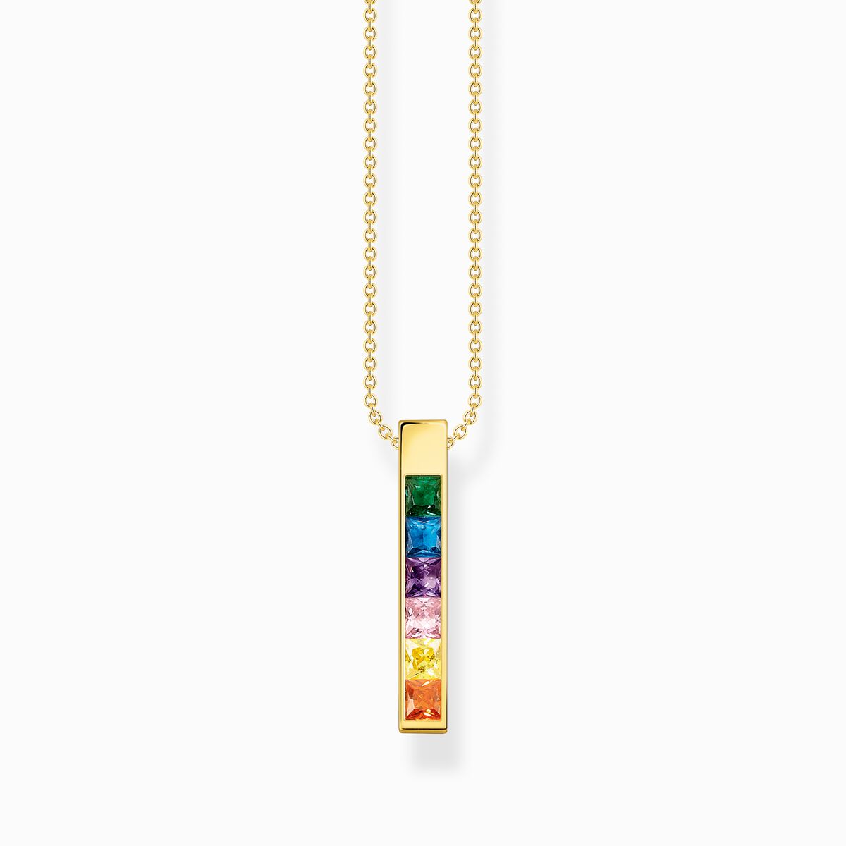 Necklace with colourful stones gold plated