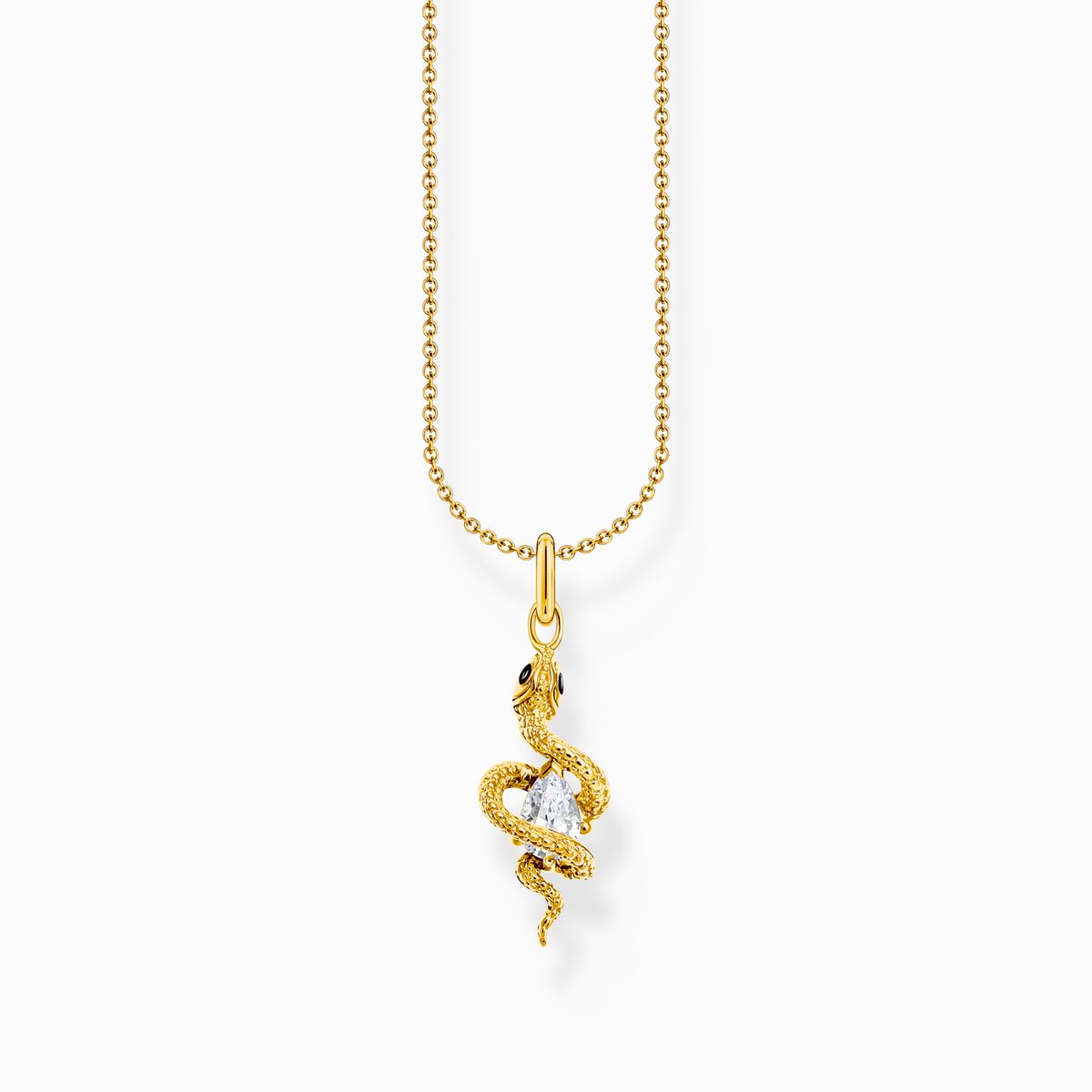 Gold-plated necklace with snake pendant Tempting Romance