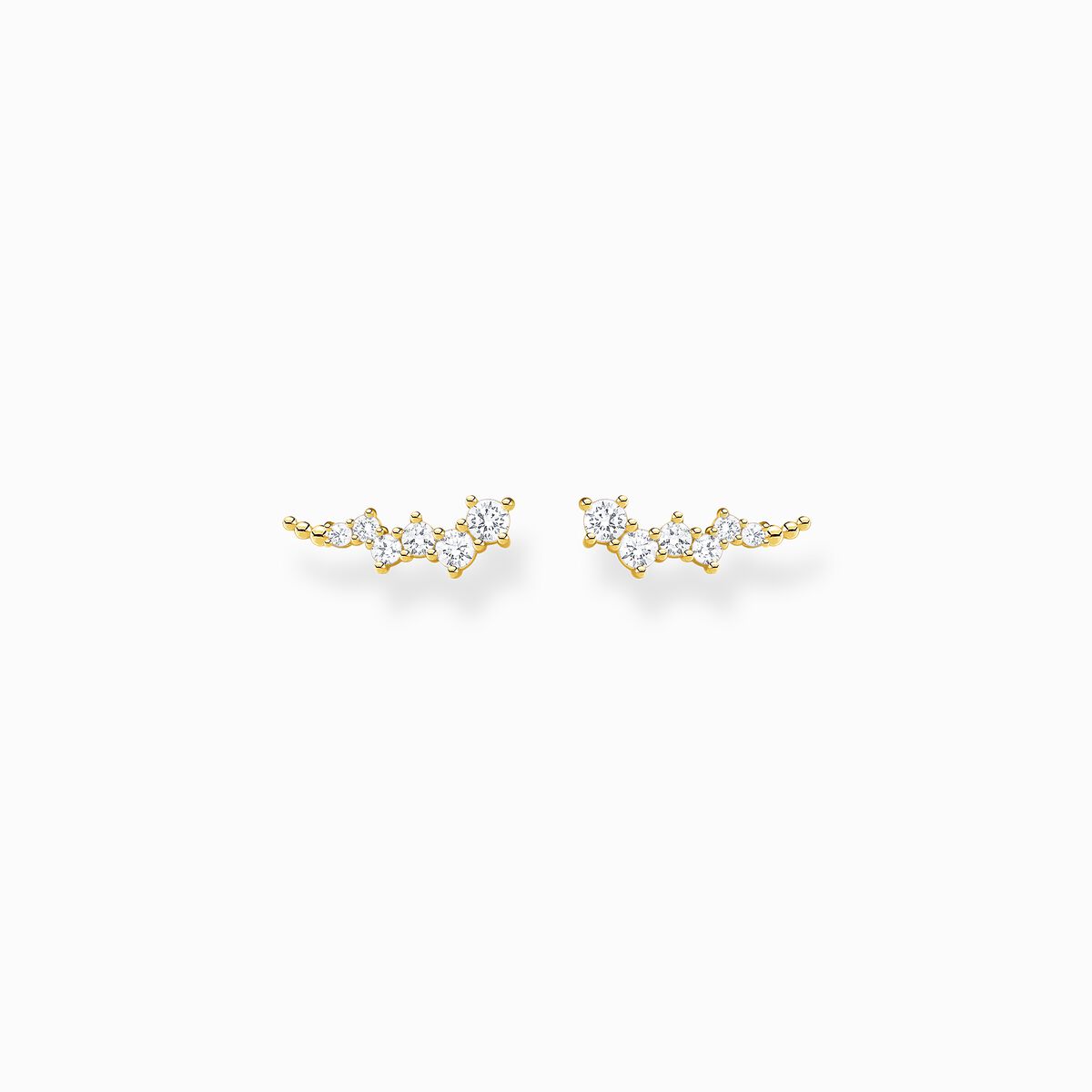 Ear climber white stones gold
