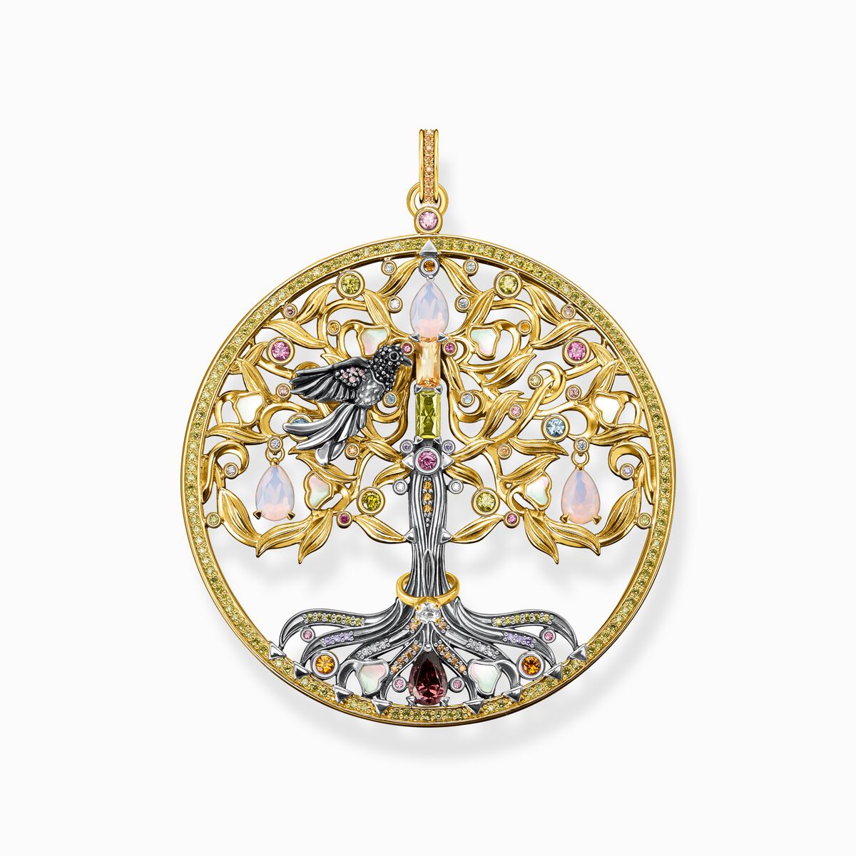 Pendant Tree of Love gold raven
