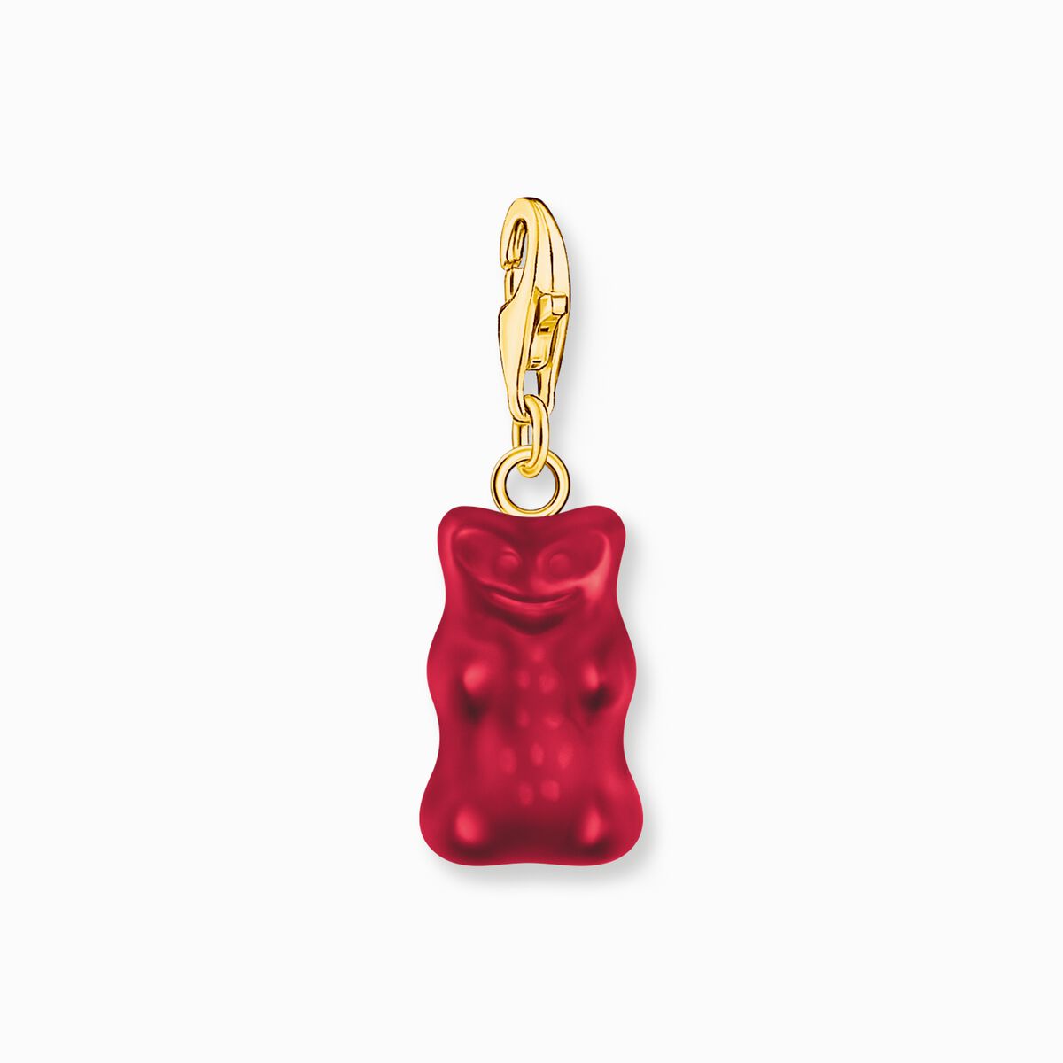 Gold-plated charm pendant goldbears in red
