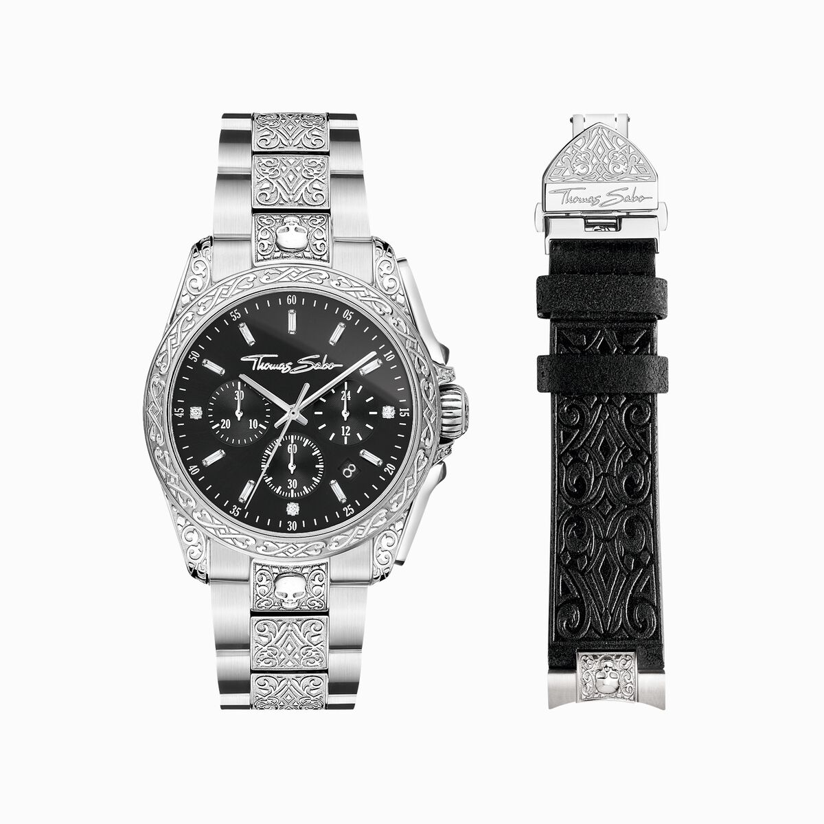 Men’s watch Rebel at heart Chronograph silver