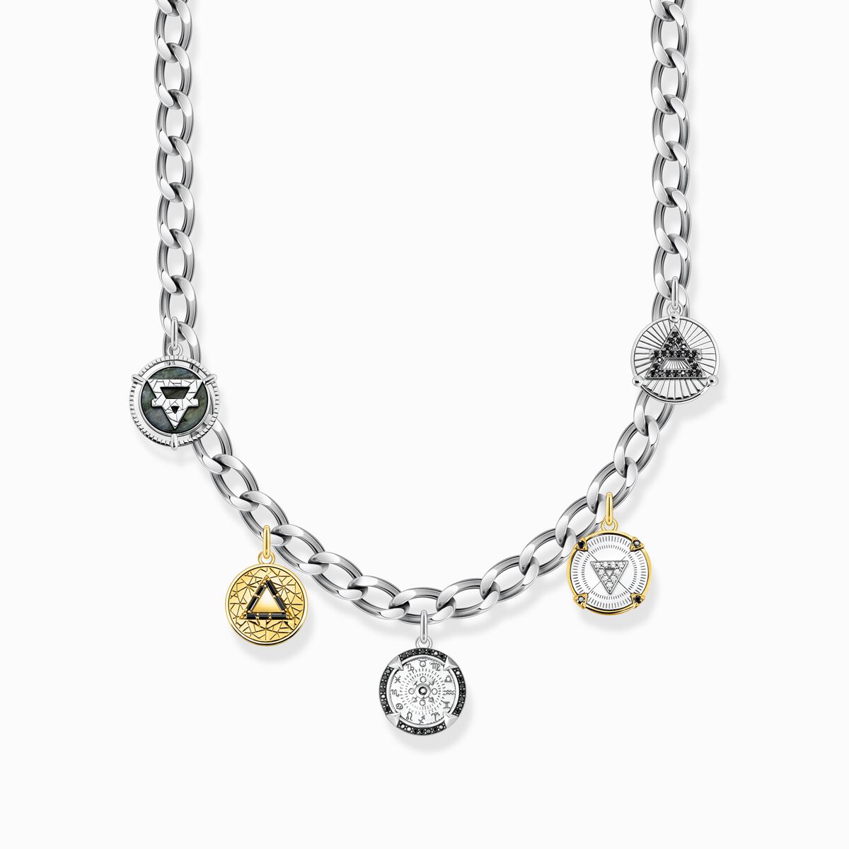Necklace with discs Elements of Nature silver