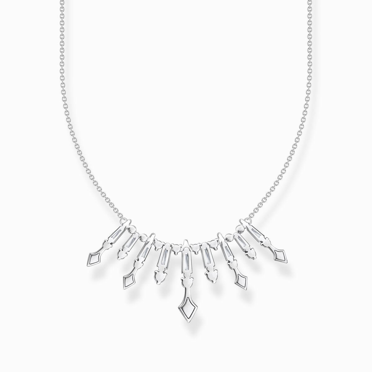 Necklace with winter sun rays silver