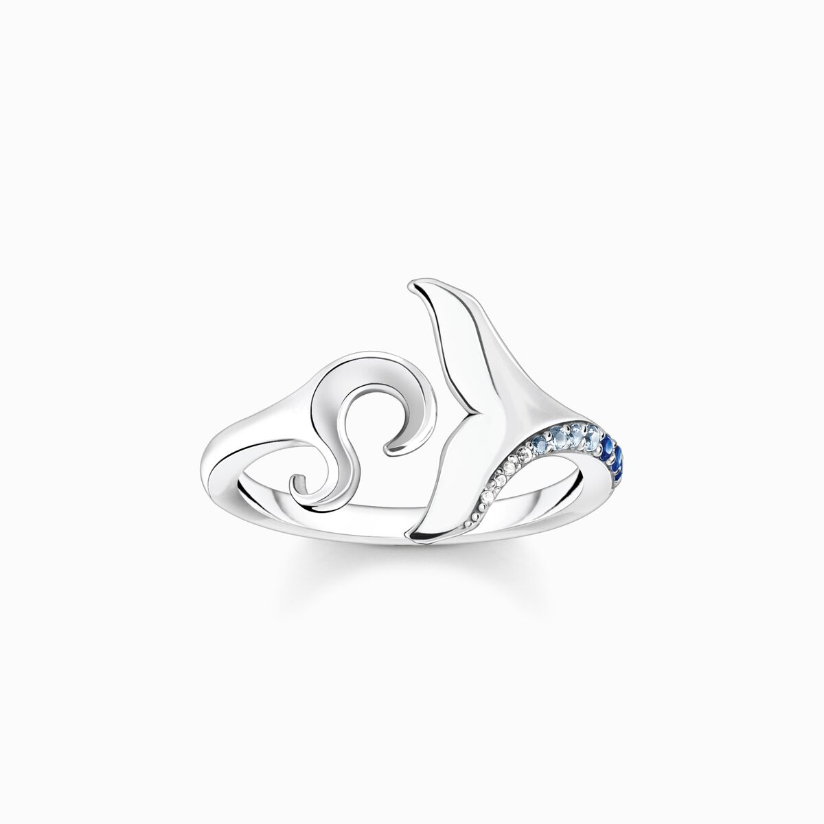 Ring tail fin and wave with blue stones