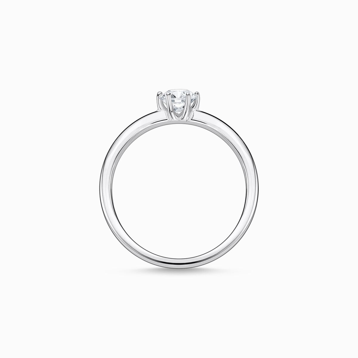 Ring white stone silver