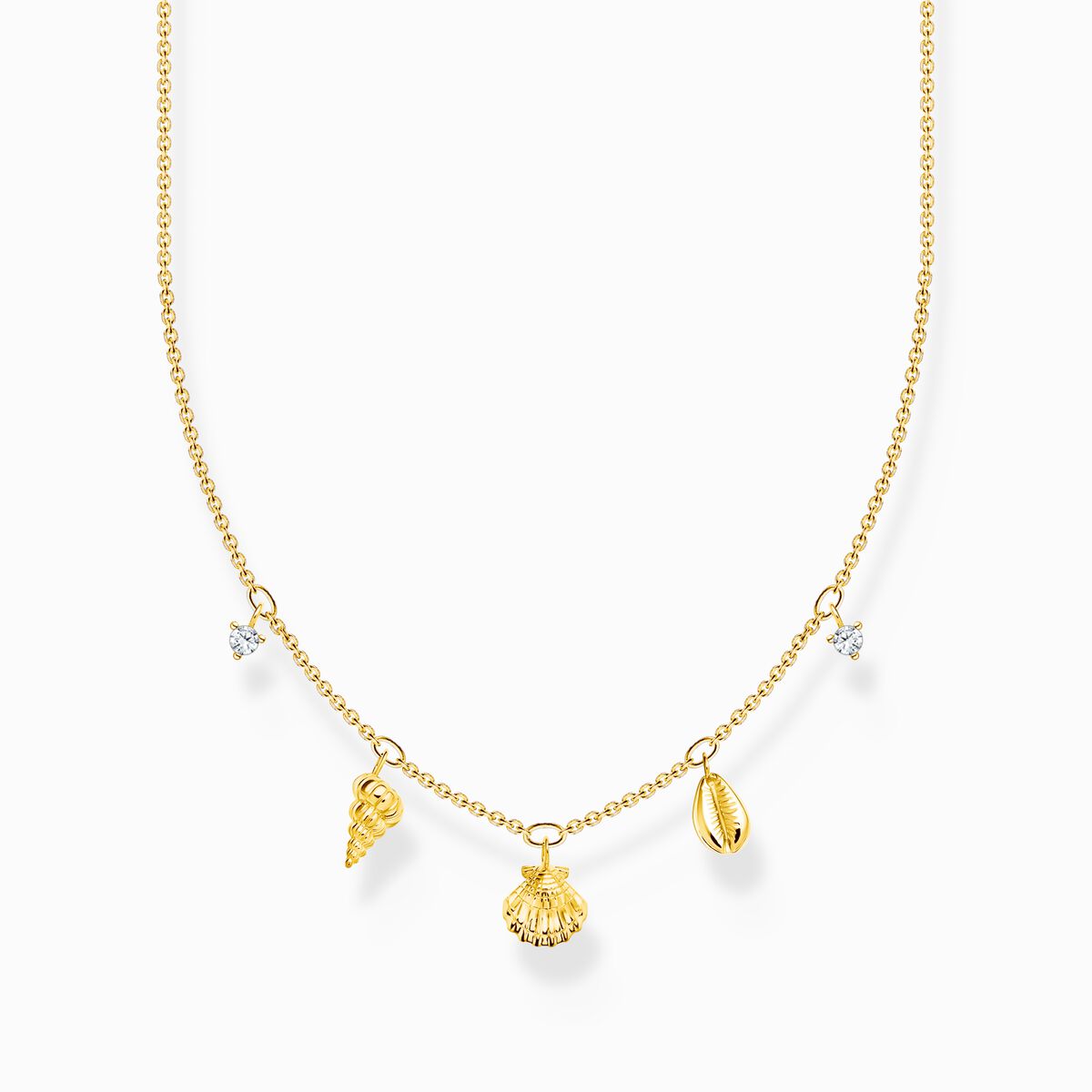 Necklace with shells gold