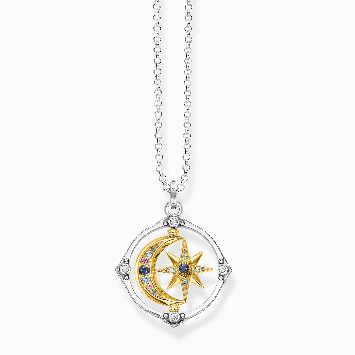 Necklace star and moon gold