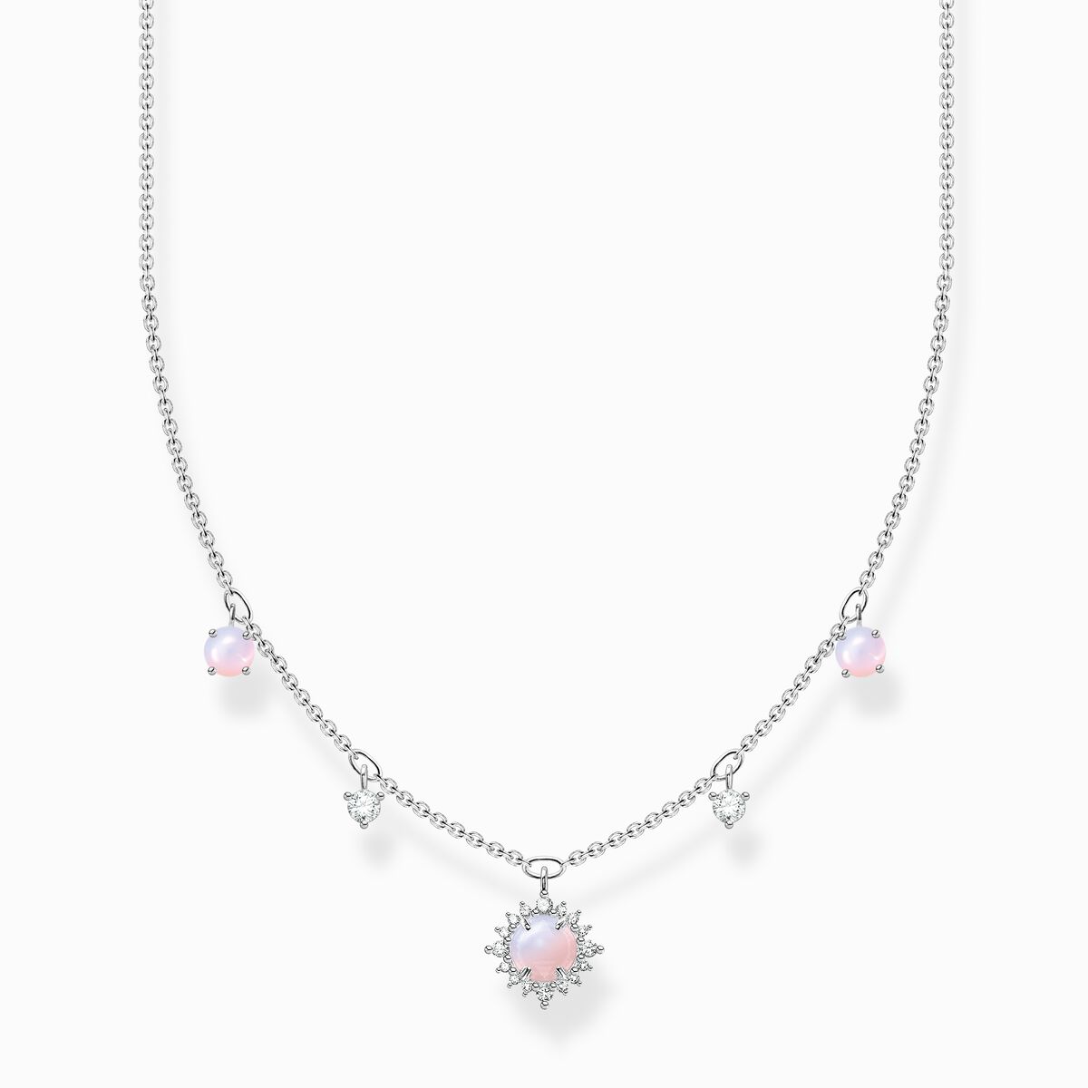 Necklace vintage shimmering pink opal-coloured stone