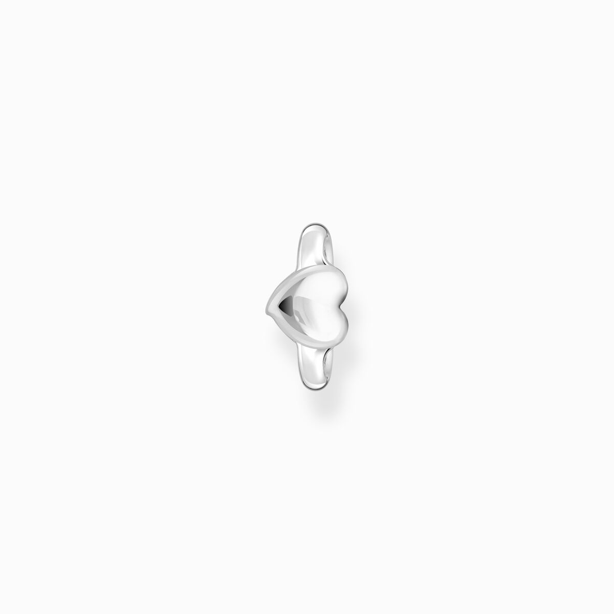 Silver ear cuff heart-shaped