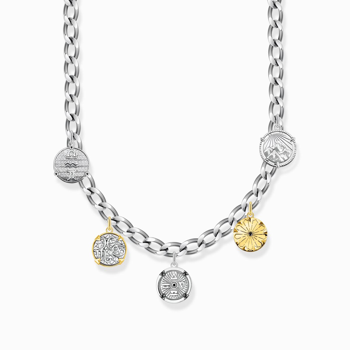 Necklace with discs Elements of Nature silver