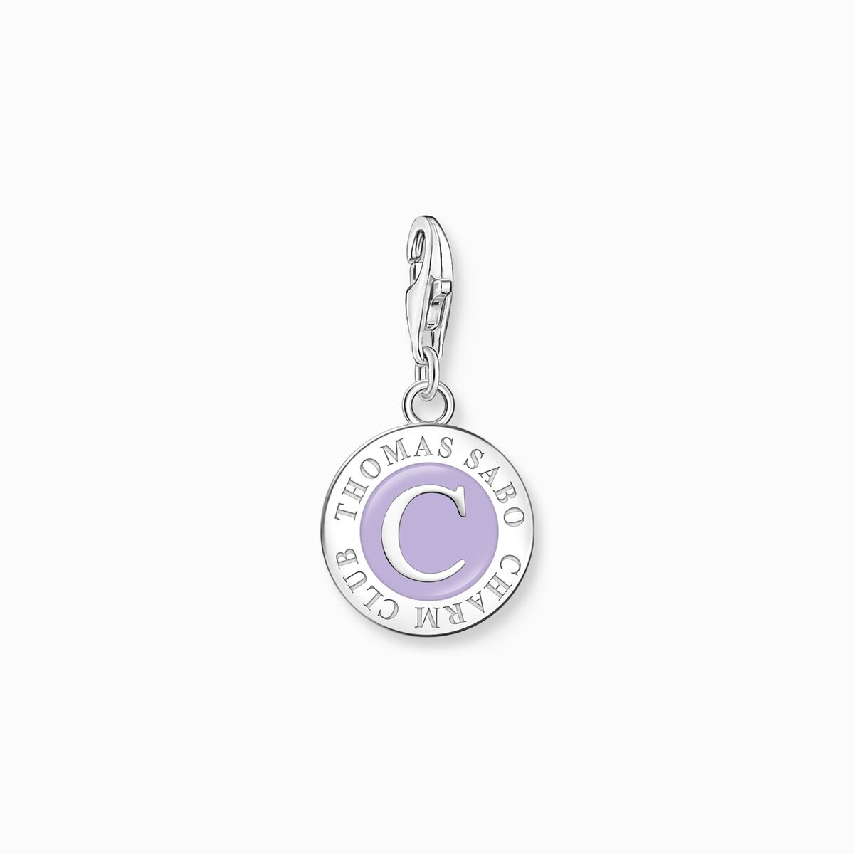 Charm with violet cold enamel Coin silver