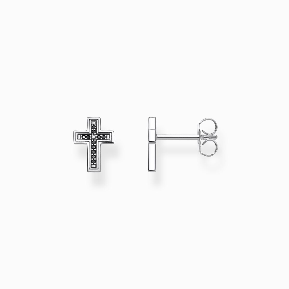 Ear studs cross black