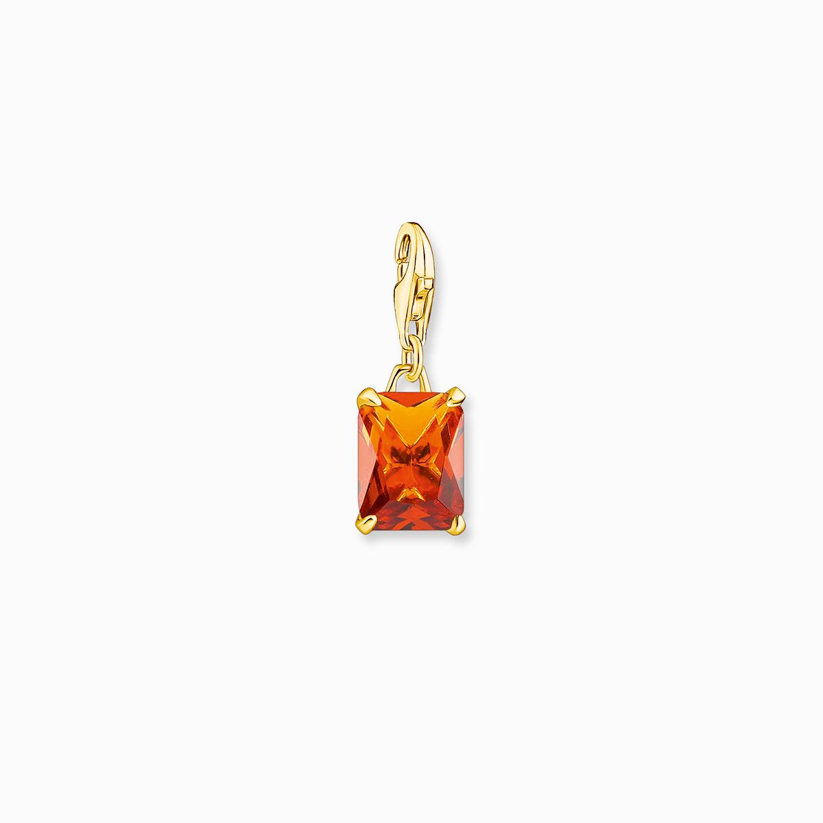 Charm pendant large orange stone