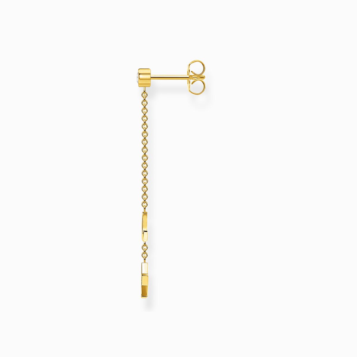Single earring star and moon gold