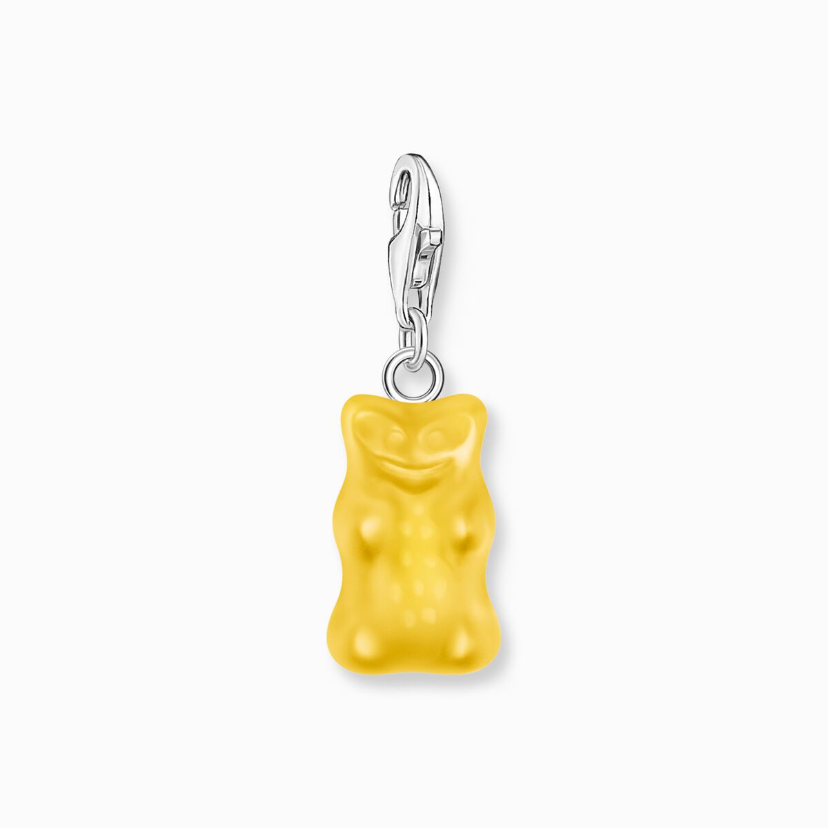 Silver charm pendant goldbears in yellow