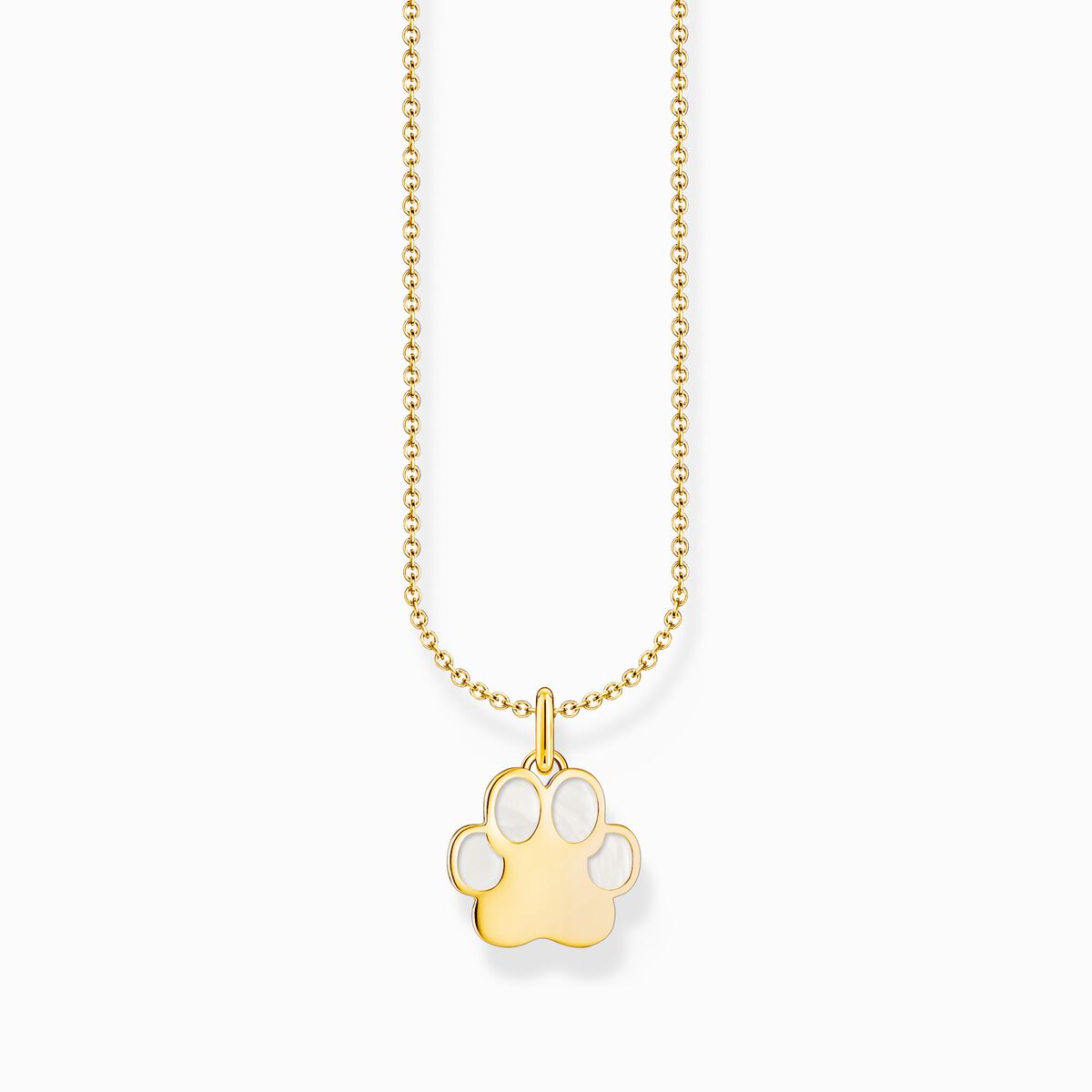 Gold-plated necklace with paw pendant and cold enamel