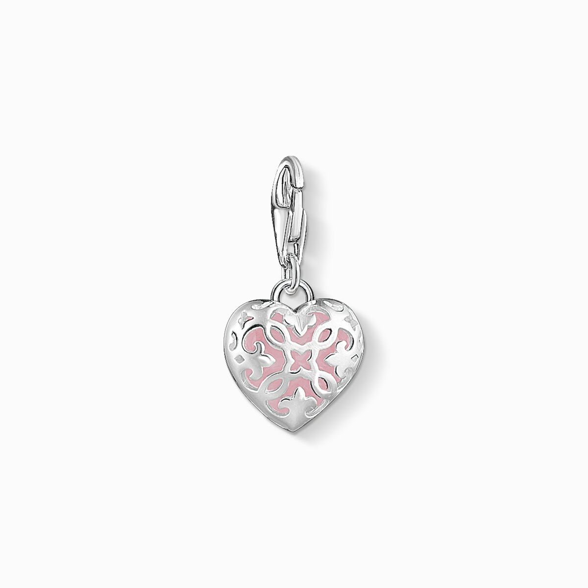 Charm pendant pink heart