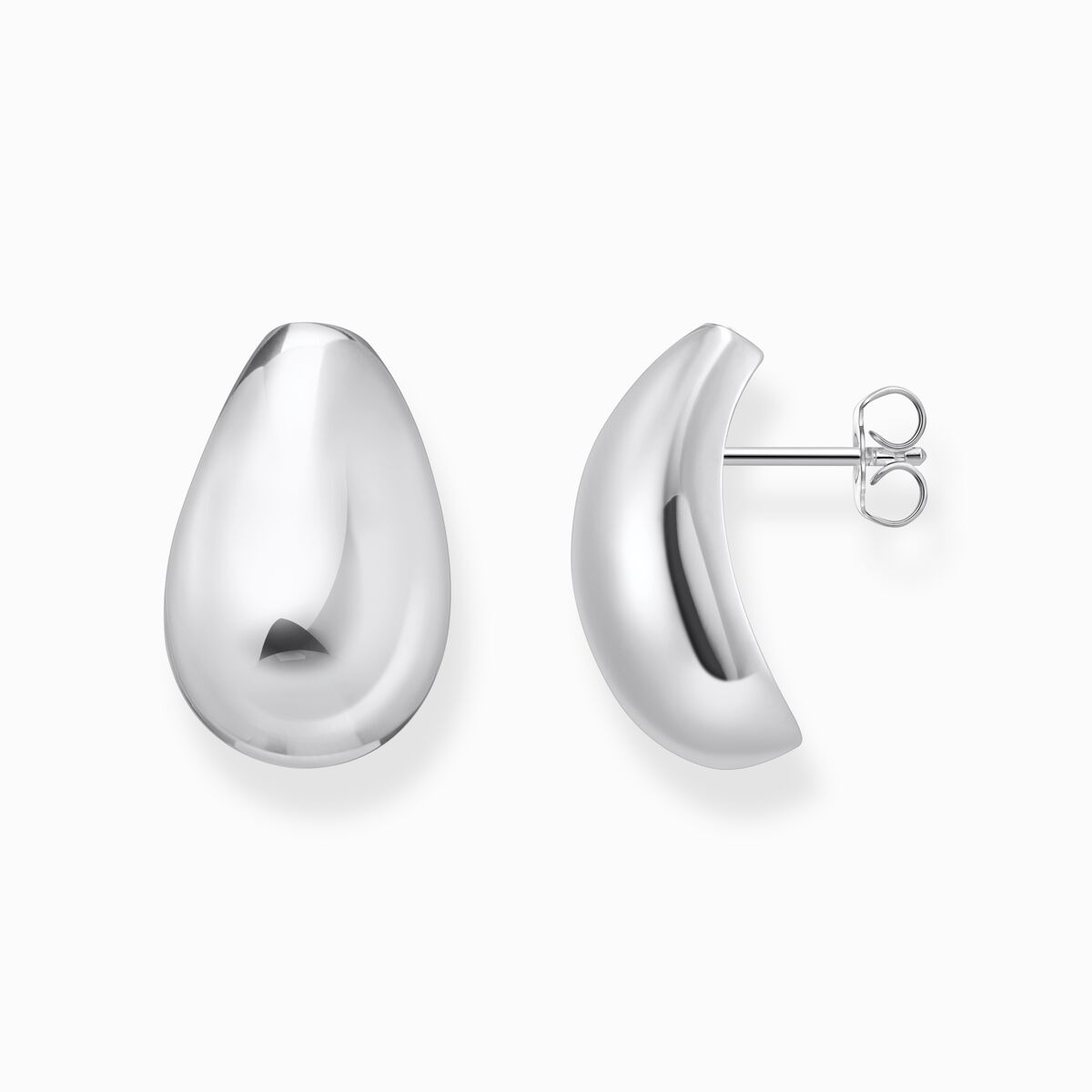 Silver earrings in drop shape