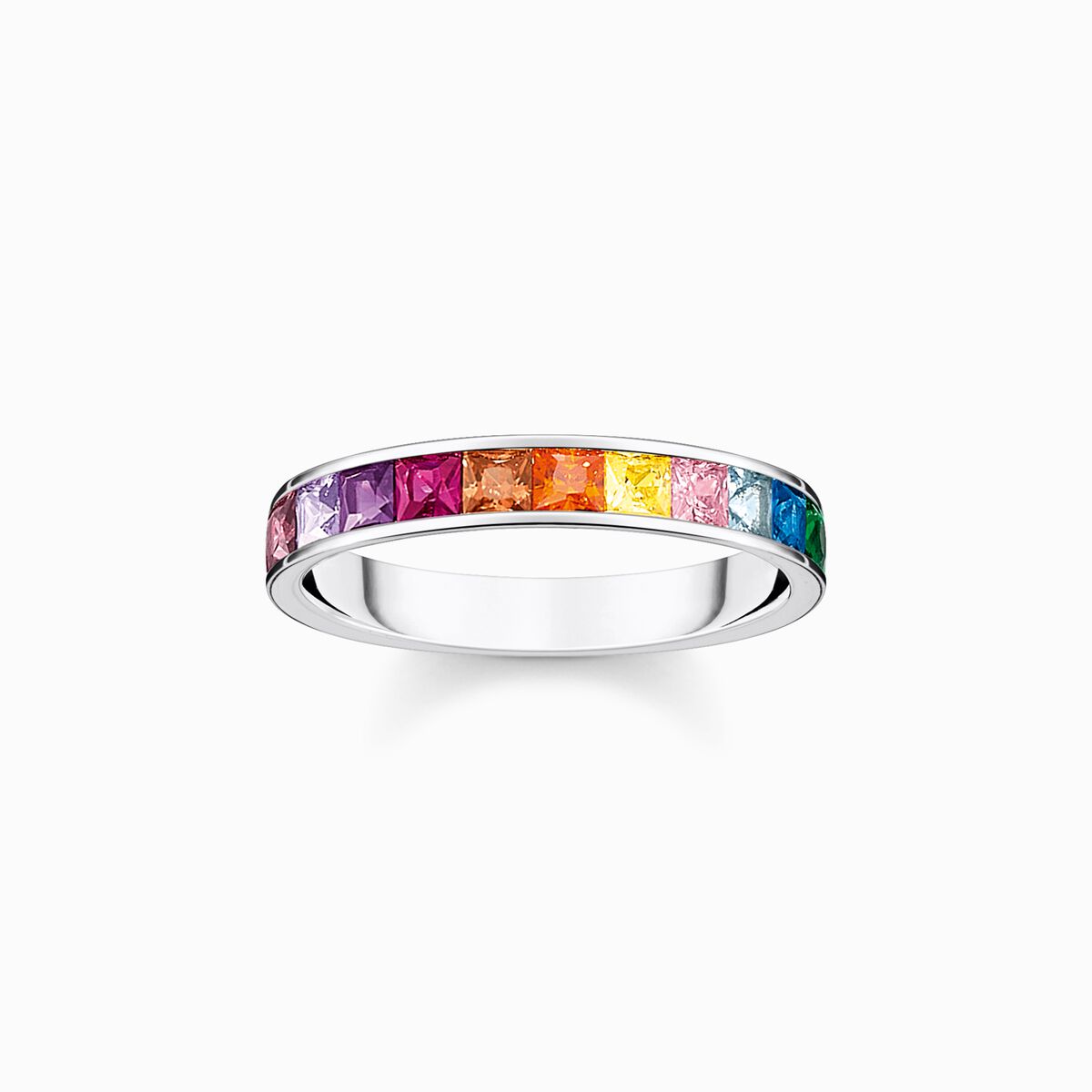 Ring colourful stones silver
