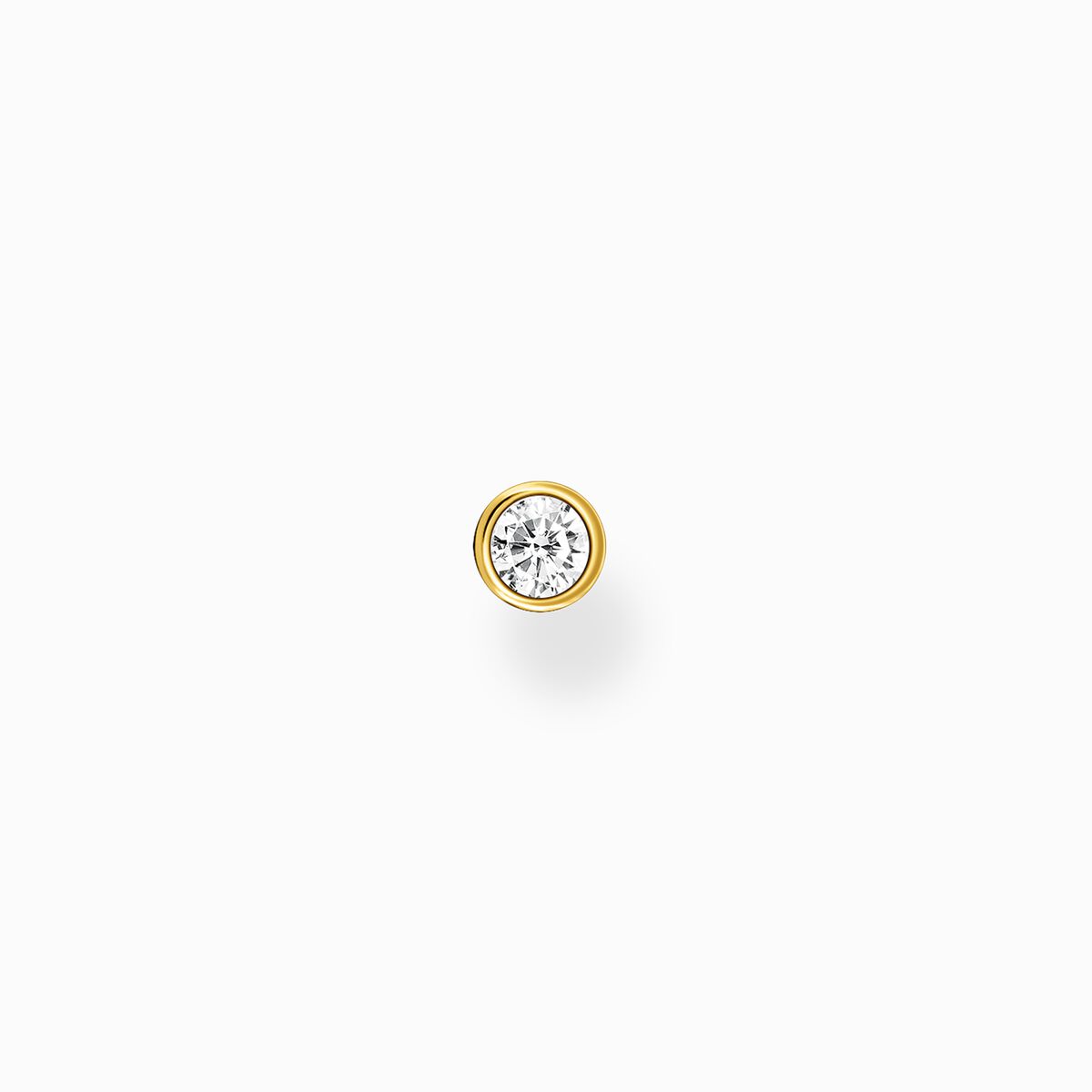Single ear stud white stone gold