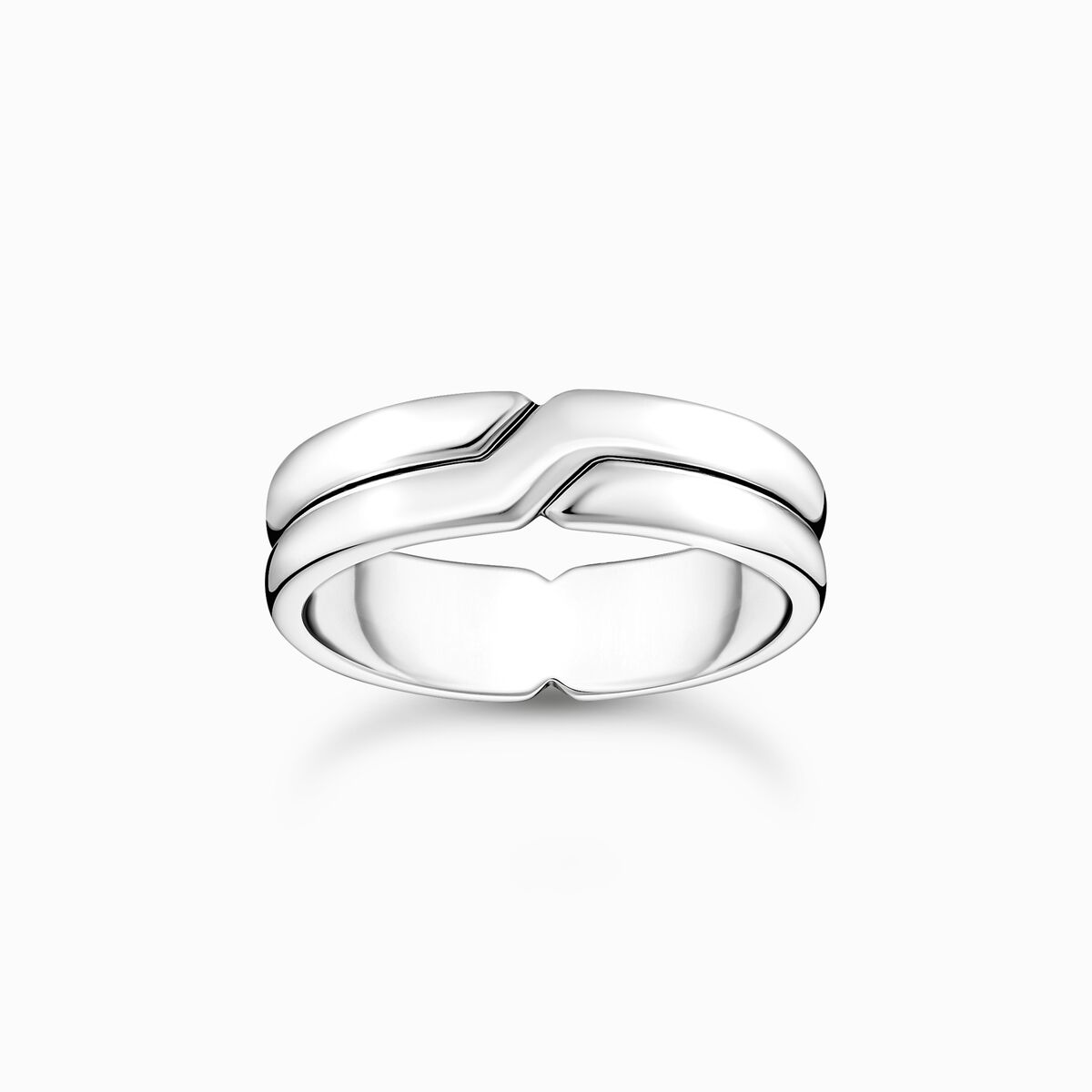 Silver crossed ring