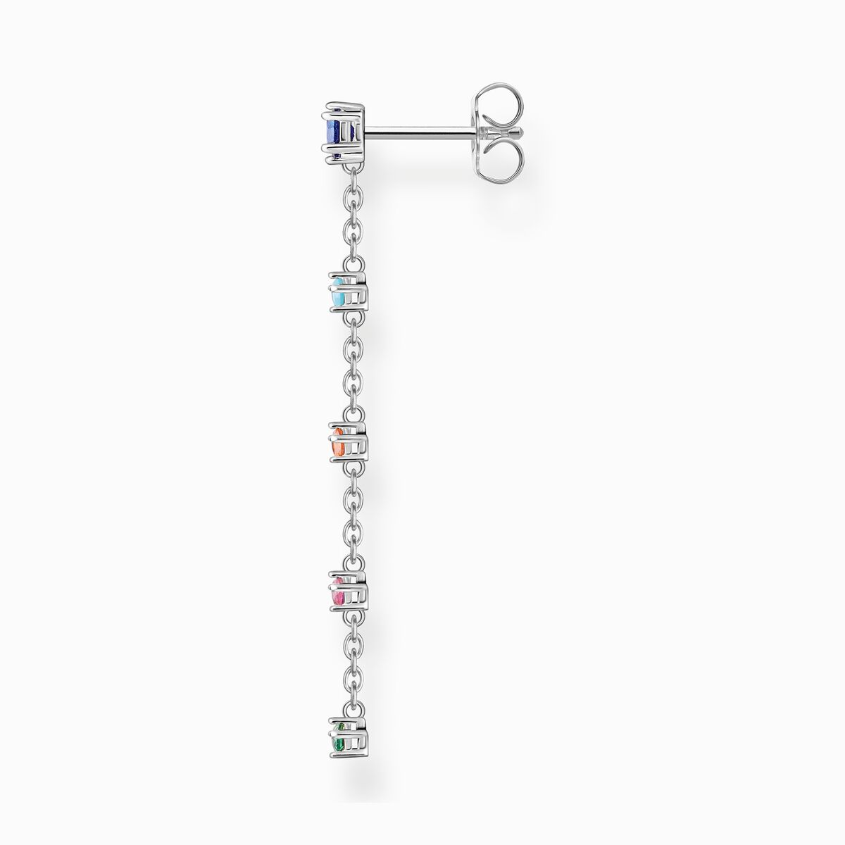 Single ear stud vintage white stones gold