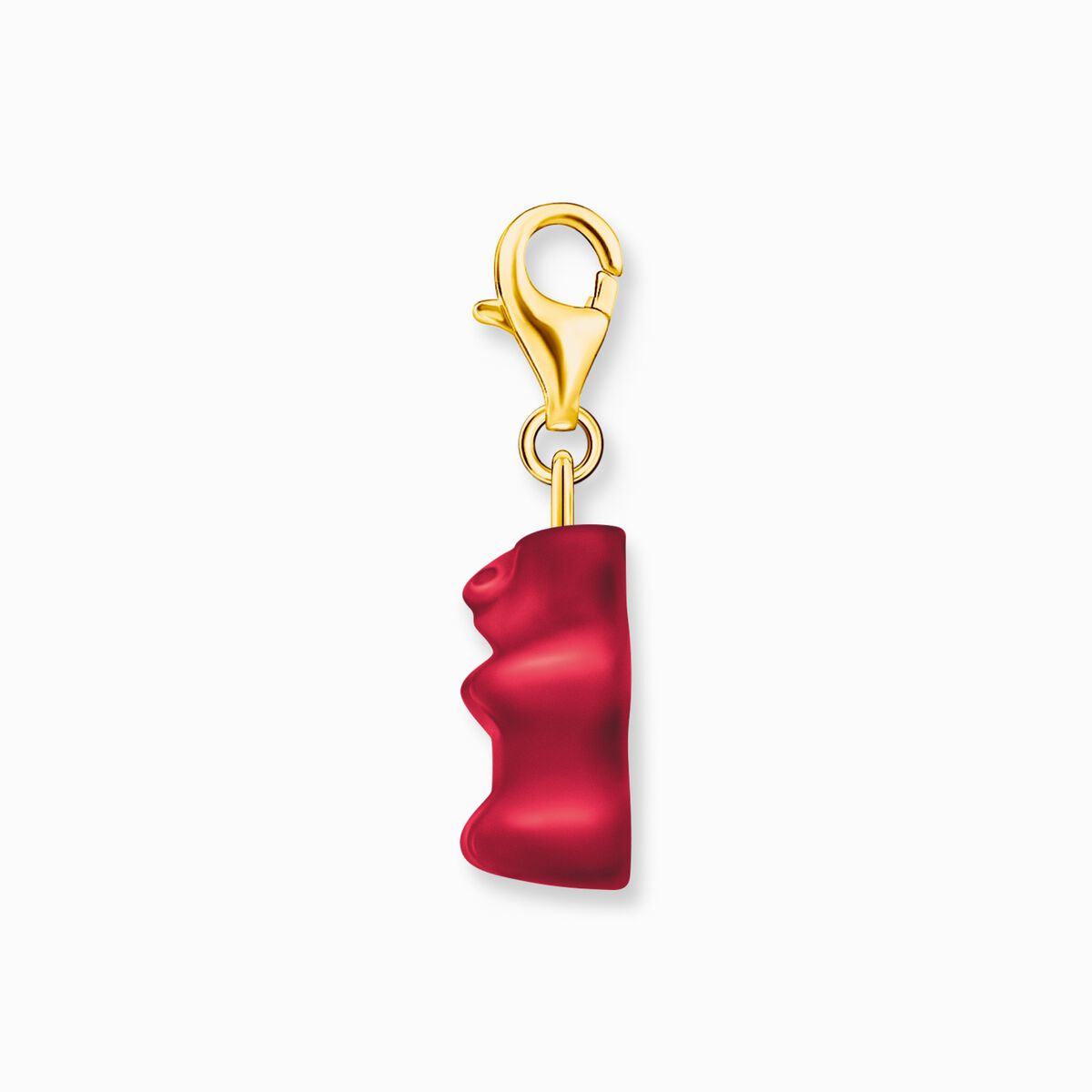 Gold-plated charm pendant goldbears in red
