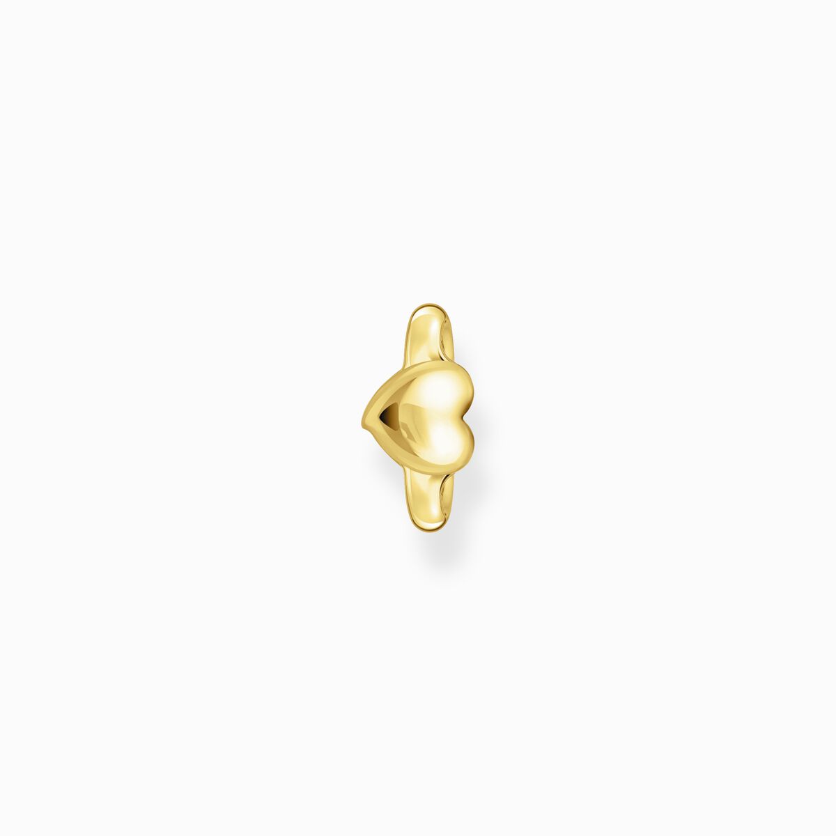 Gold-plated ear cuff heart-shaped