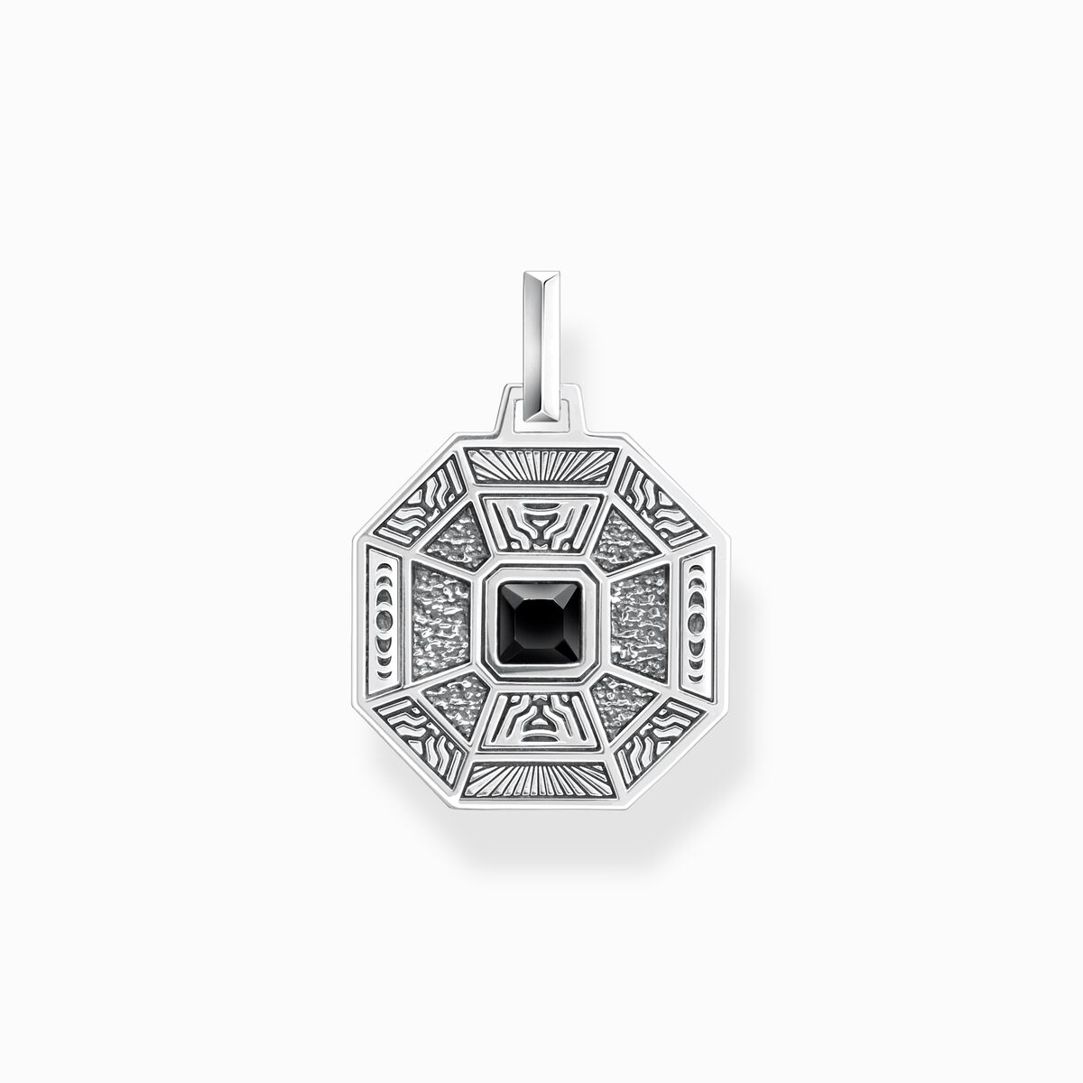 Pendant lucky charm with black onyx silver