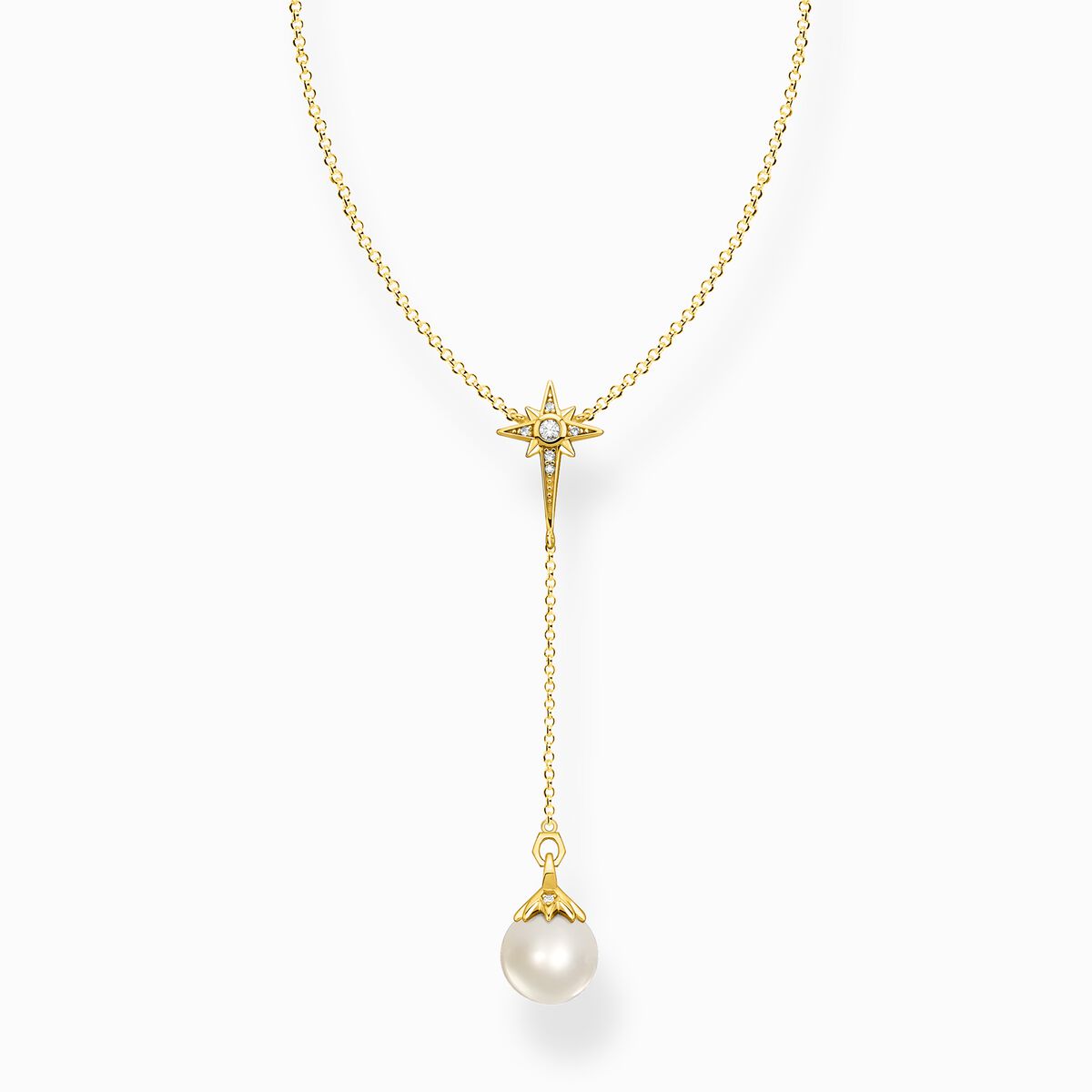 Necklace pearl star gold