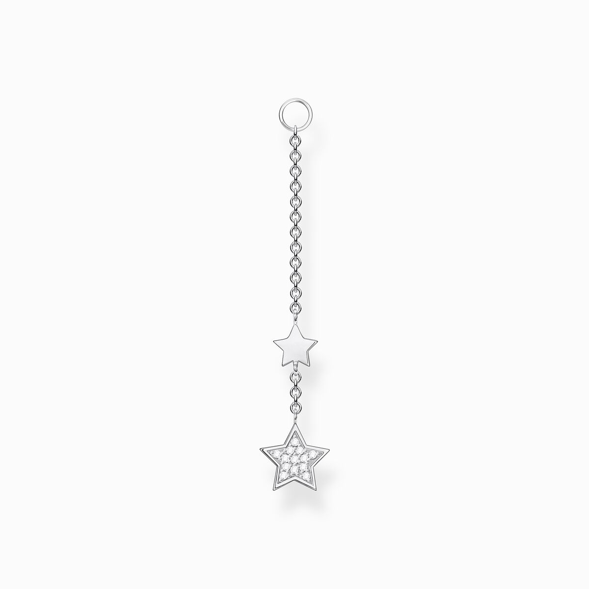 Single ear pendant stars silver