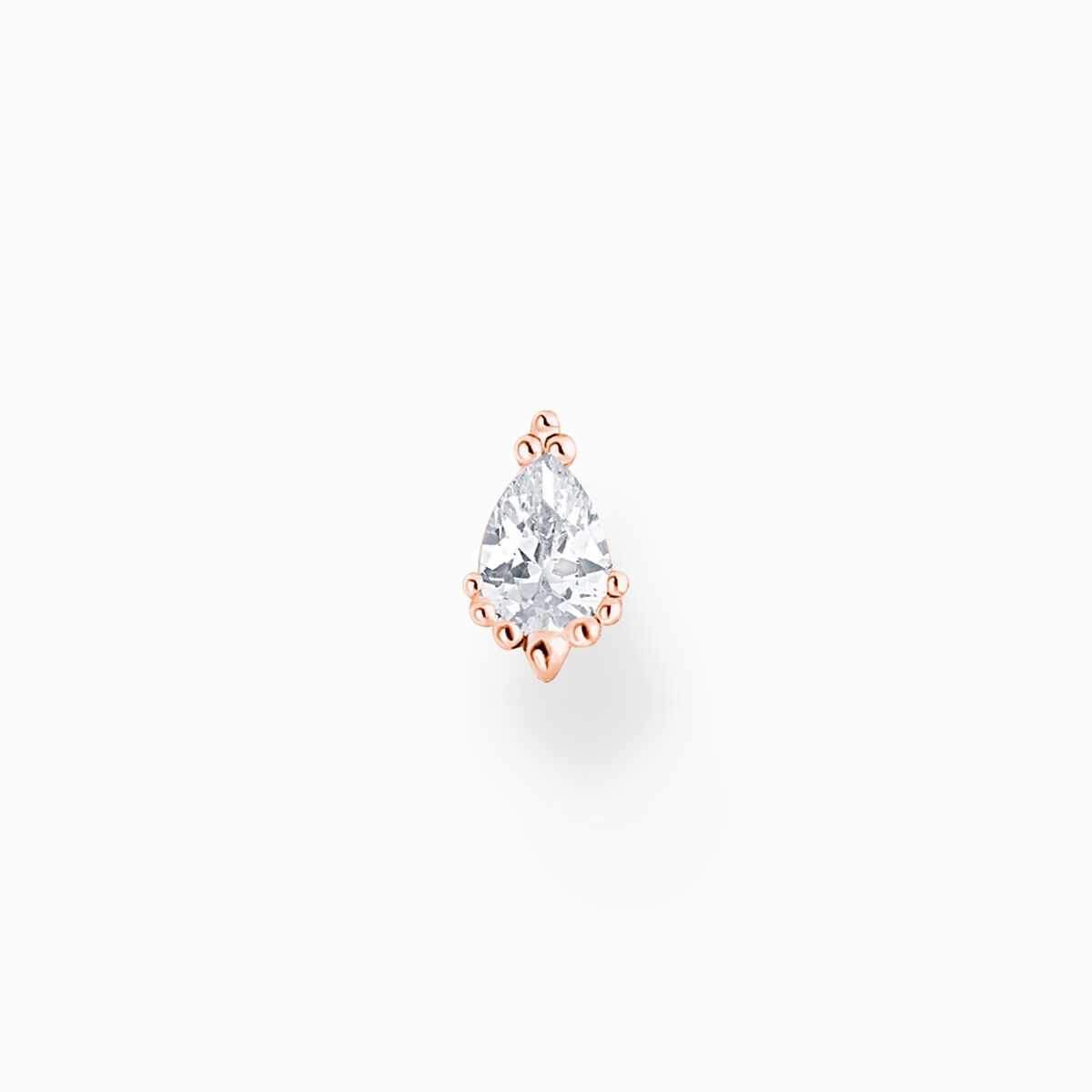 Single ear stud ice crystal rose gold