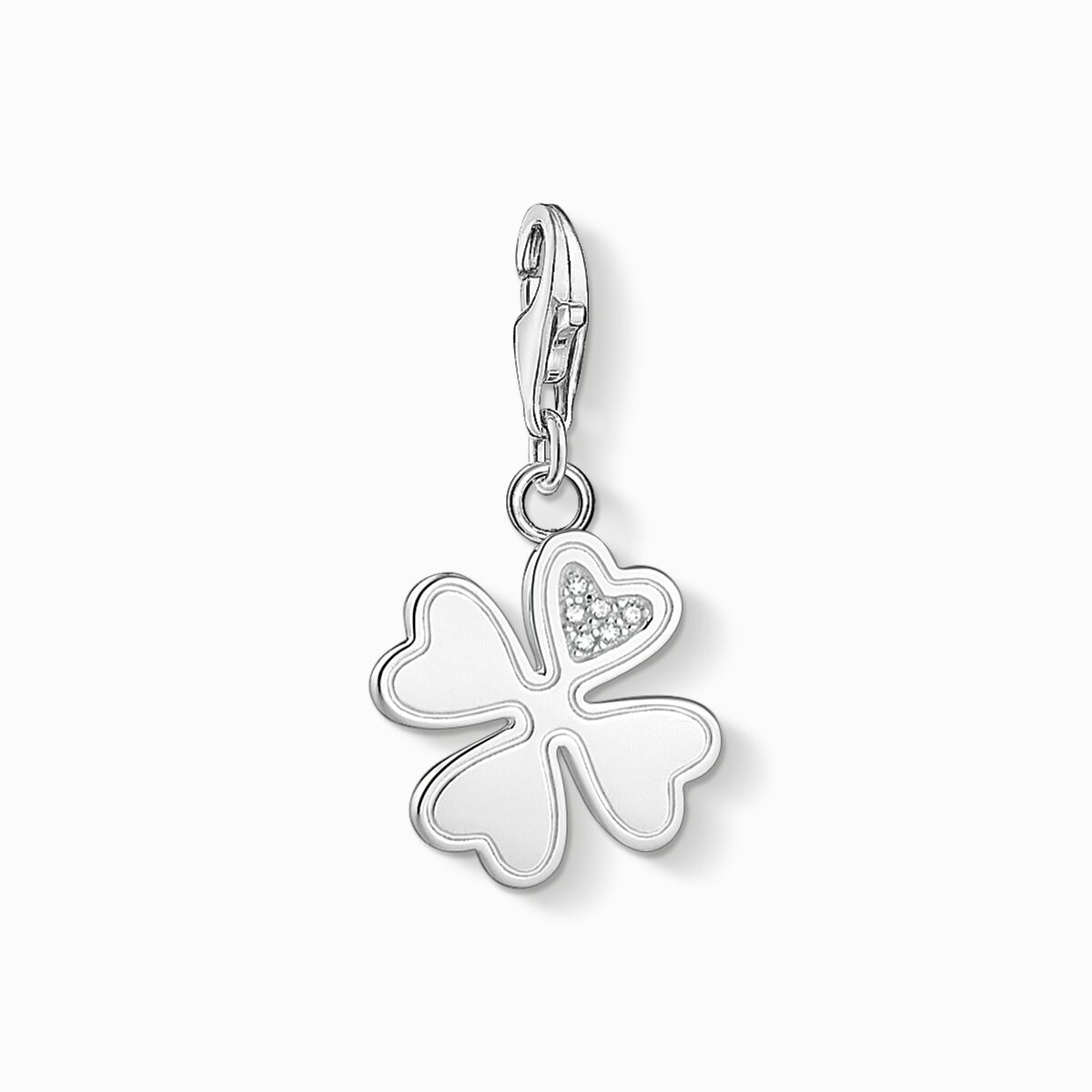 Charm pendant cloverleaf silver