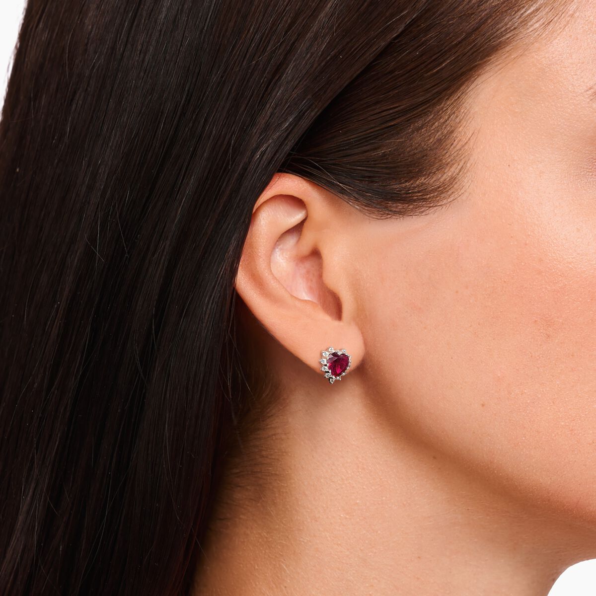 Silver heart earrings Romance