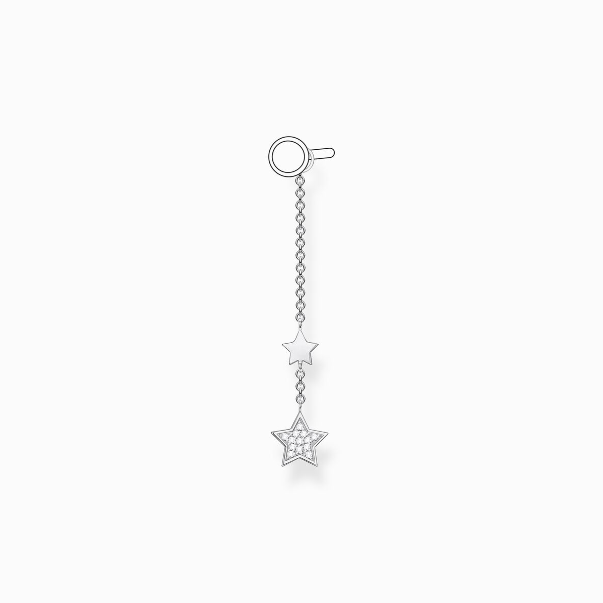 Single ear pendant stars silver
