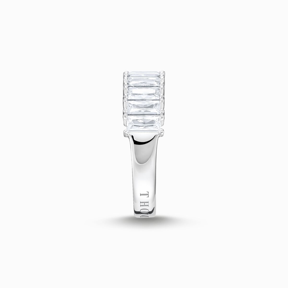 Ring with white stones pavé silver