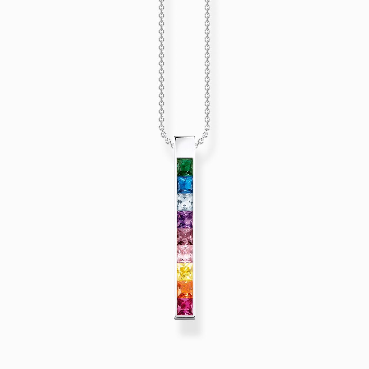Necklace colourful stones silver