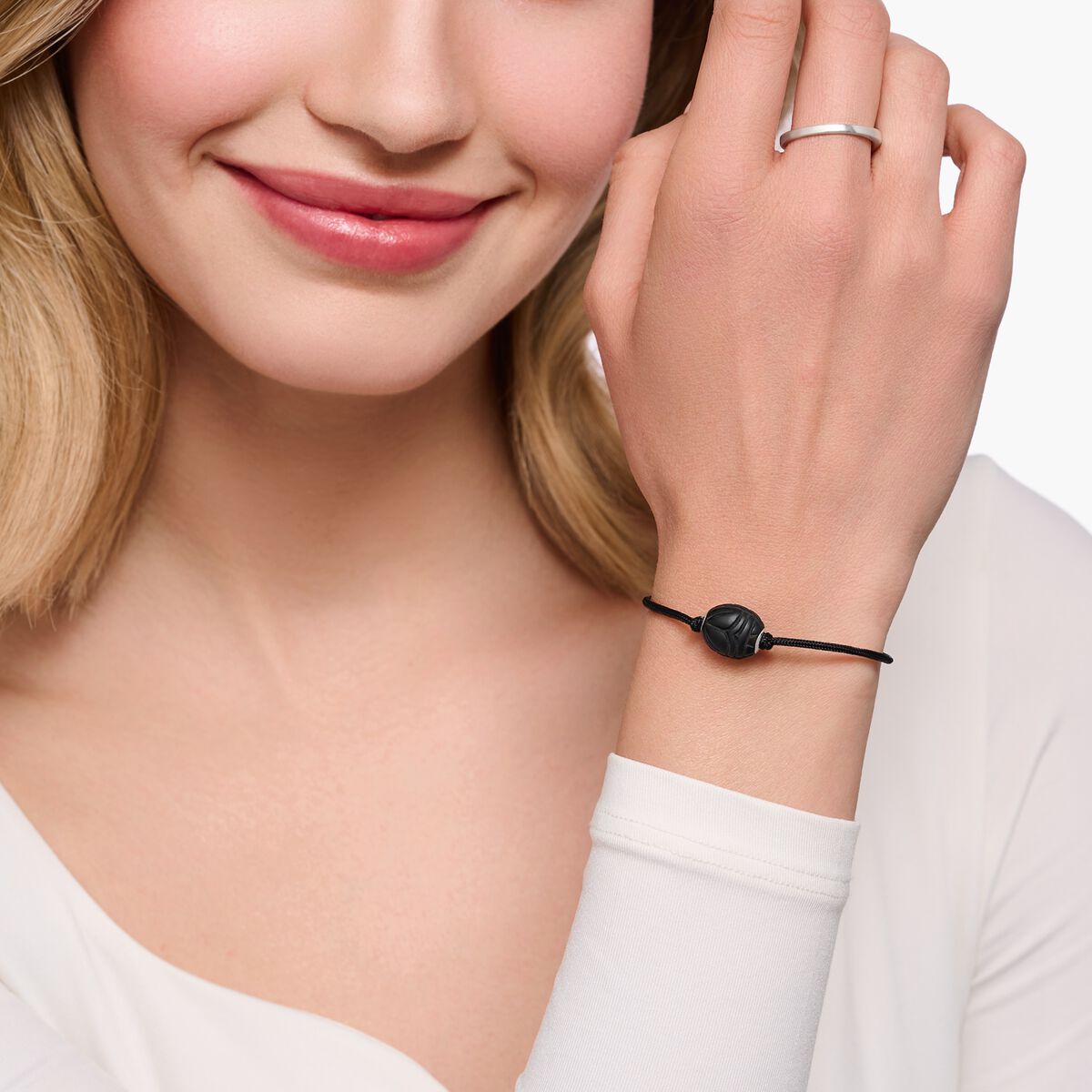 Bracelet Karma Secret with black obsidian Bead matt