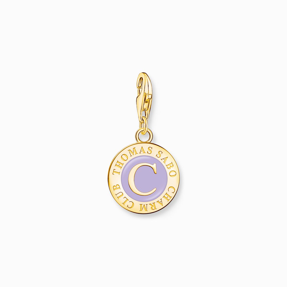 Charm with violet cold enamel goldplated