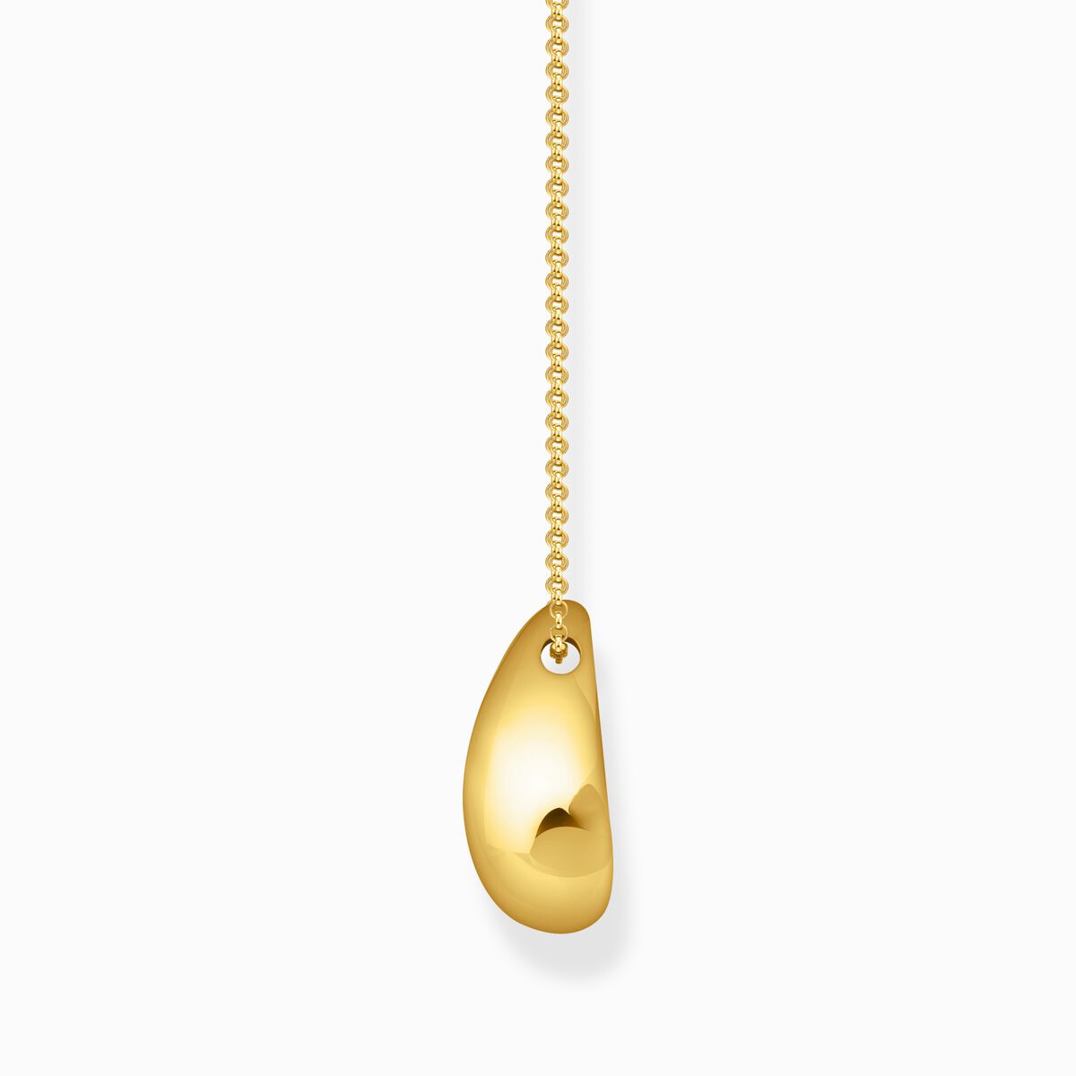 Gold-plated necklace with pendant in organic drop-shape