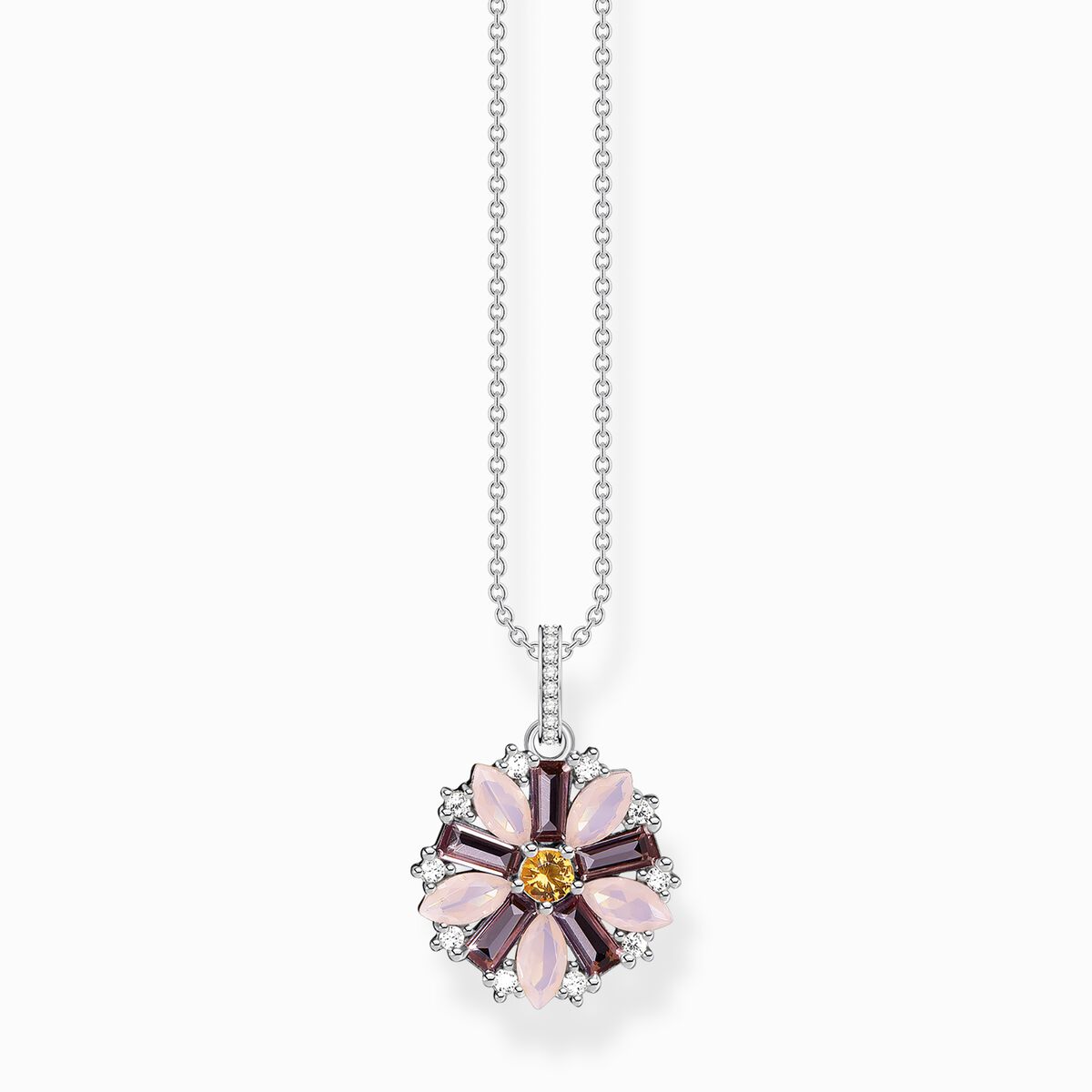 Necklace flower silver