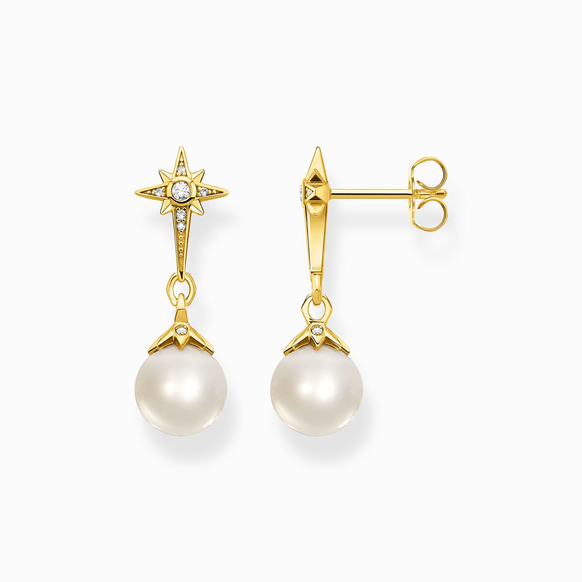 Jewellery set magic stars with pearls gold