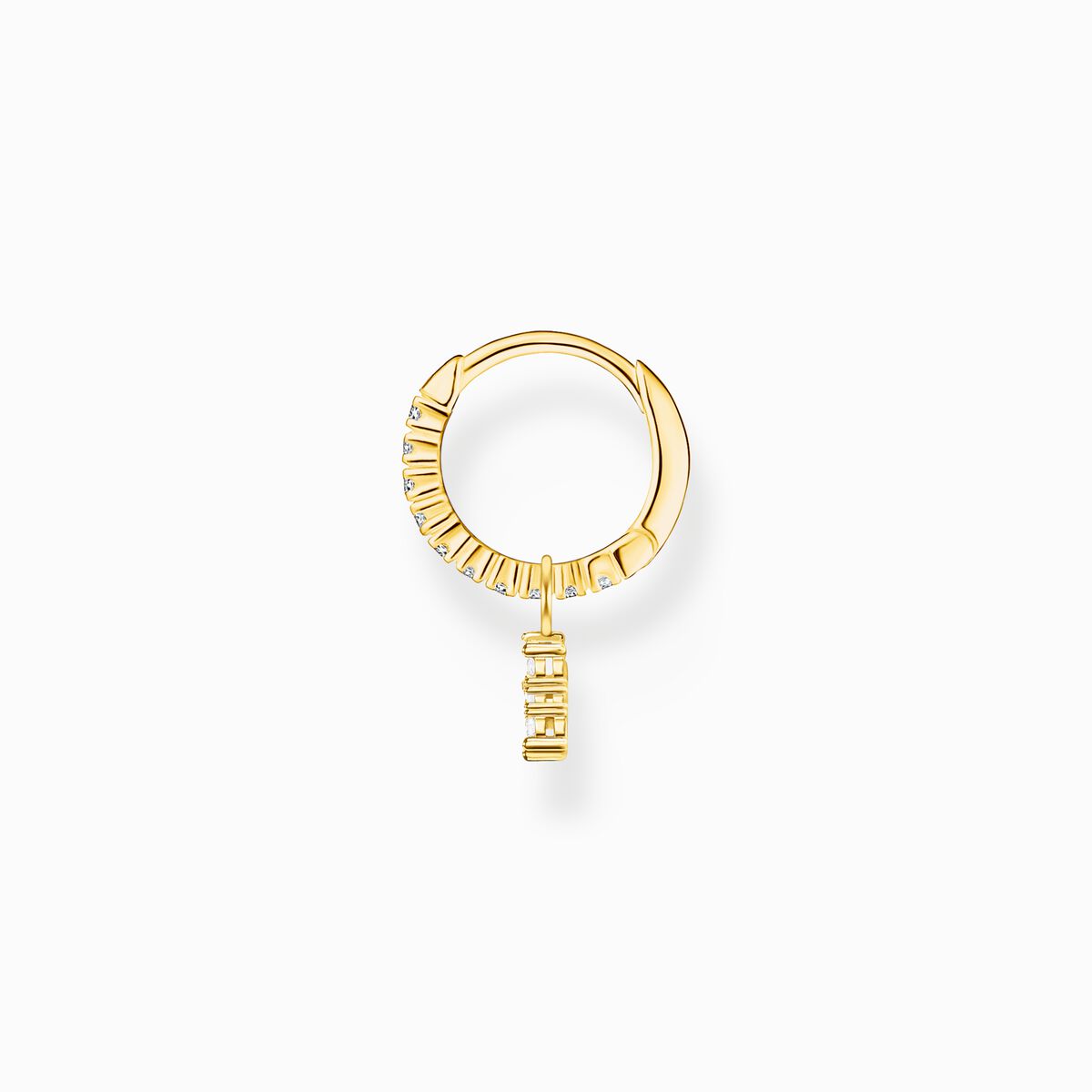 Single hoop earring with star pendant gold