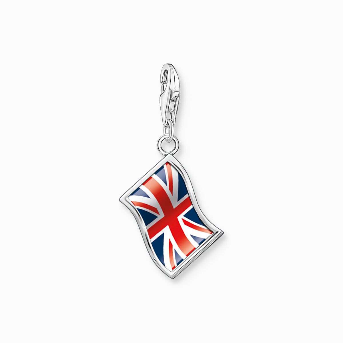 Silver charm pendant LONDON national flag Union Jack