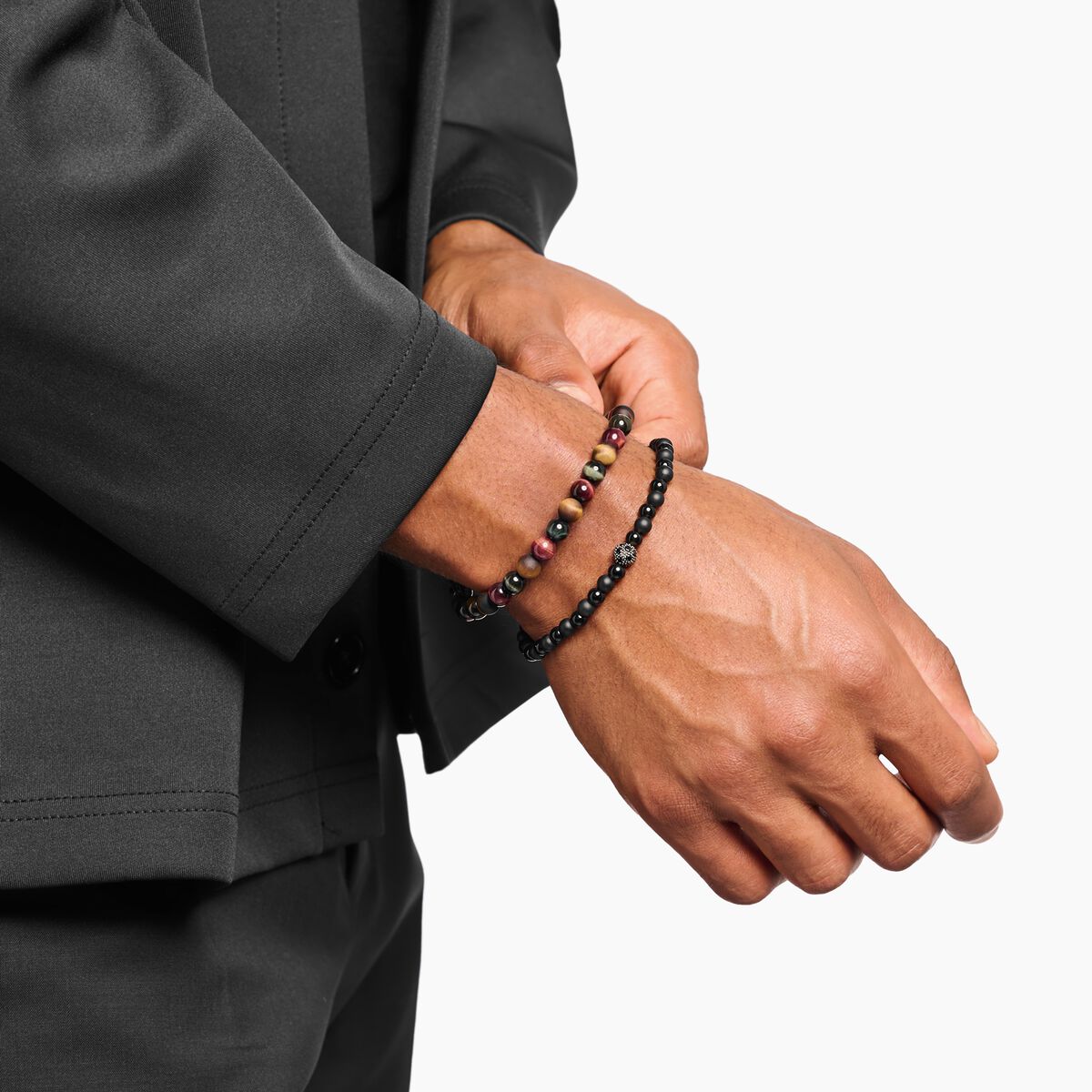 Talisman bracelet positive energy with obsidian beads