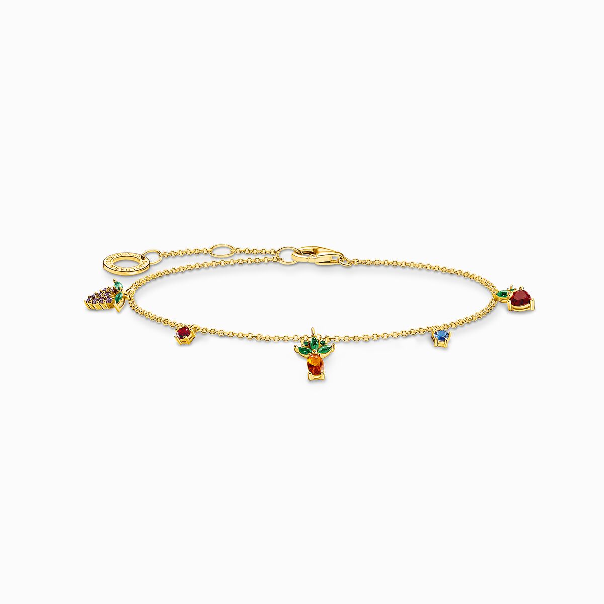 Bracelet colourful fruits gold