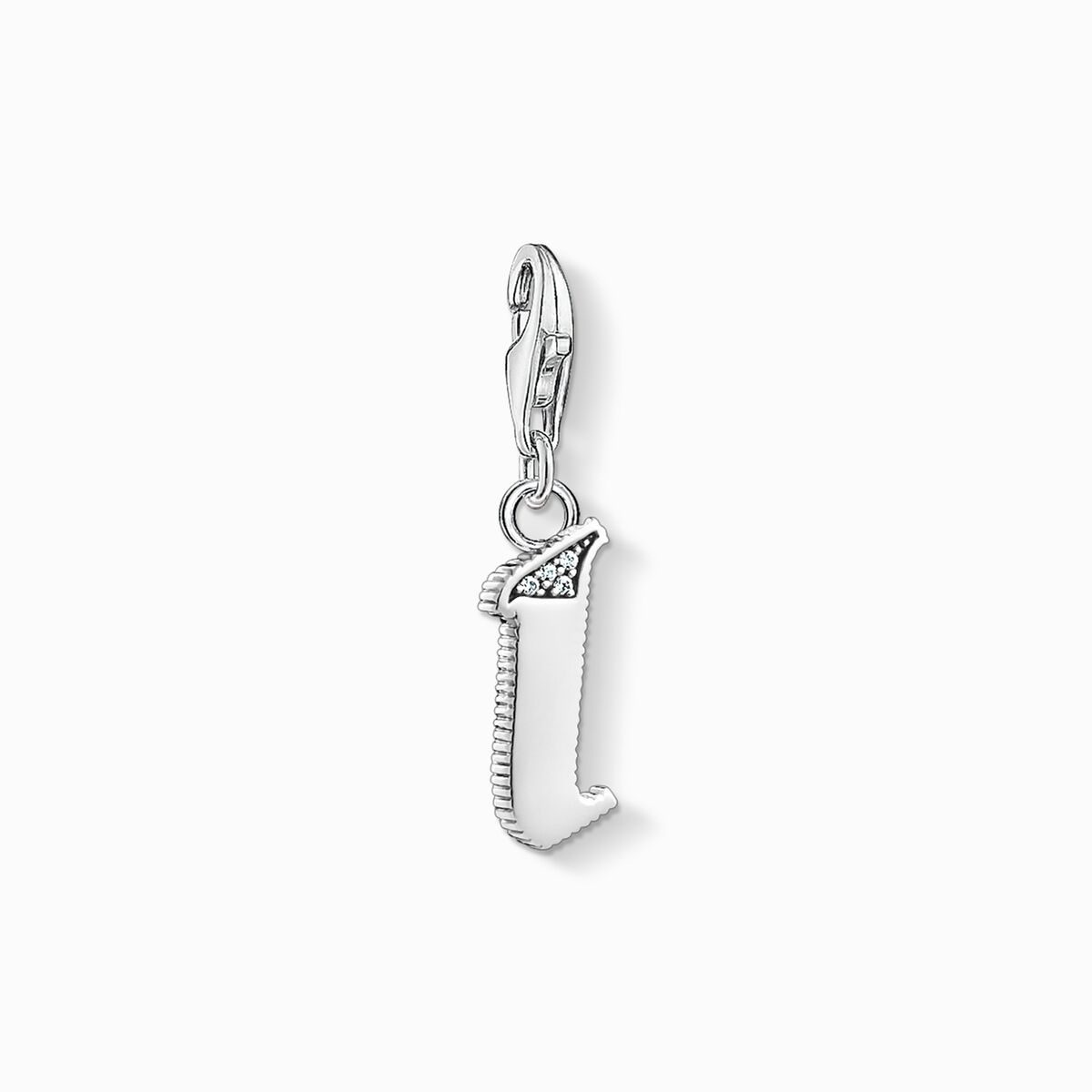 Charm pendant letter I silver