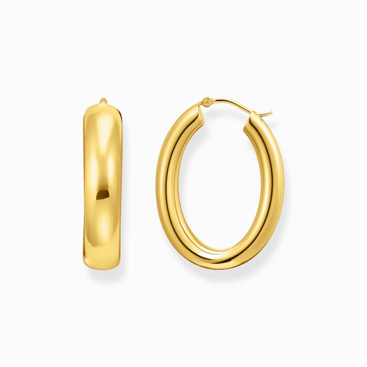 Gold-plated big chunky hoop earrings