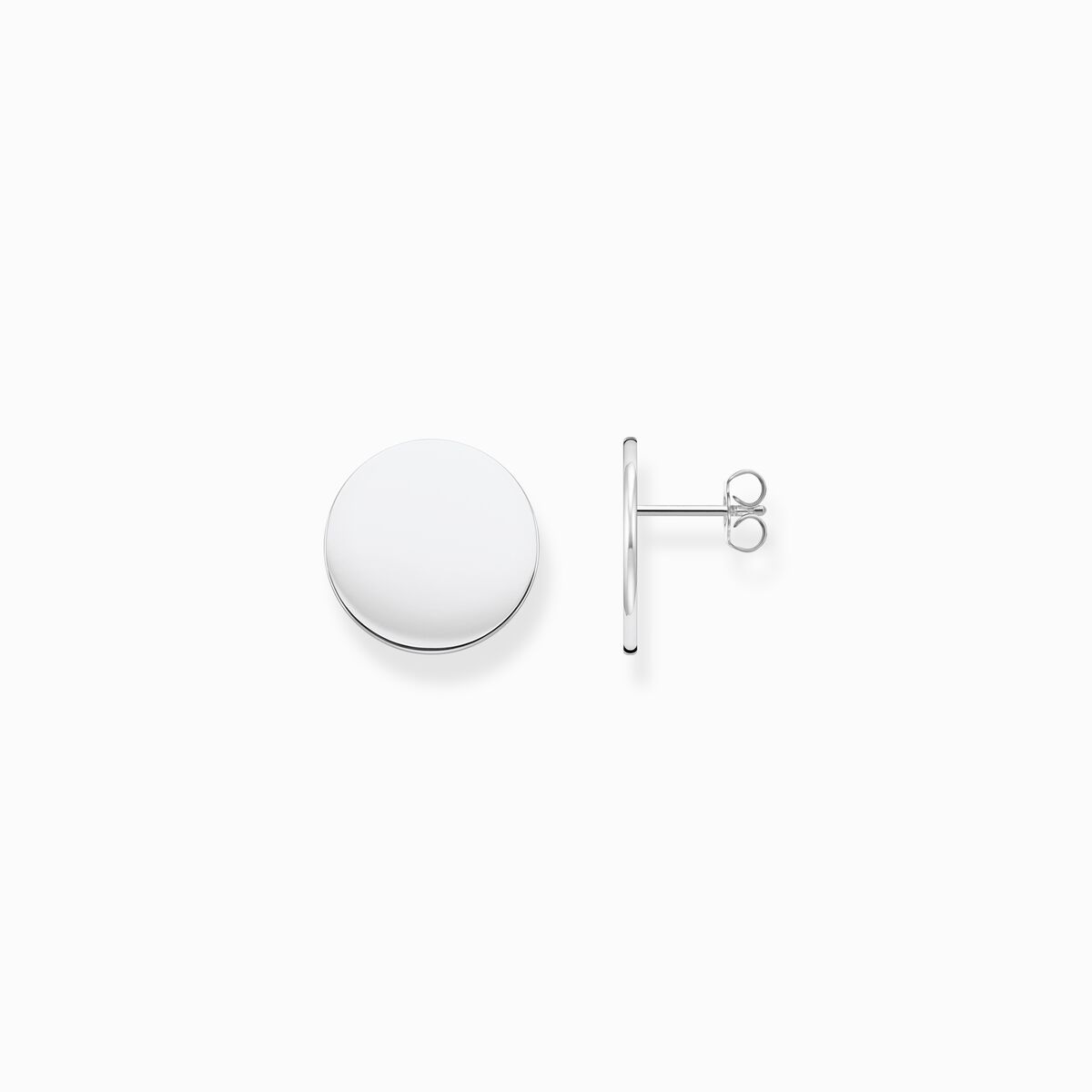 Ear studs disc silver